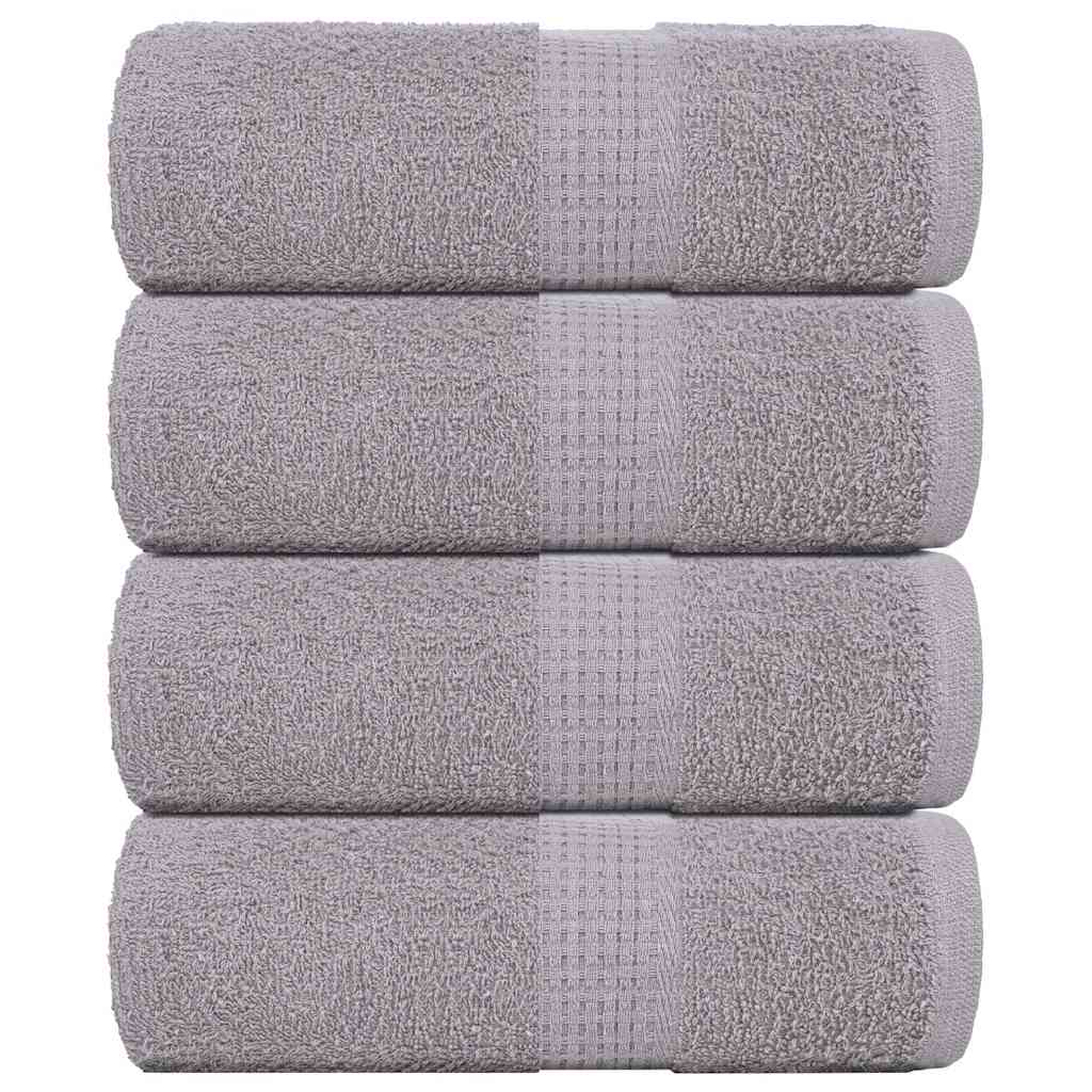 Vetonek Toallas de jabón 4 uds gris 30x30 cm 360 gsm 100% algodón