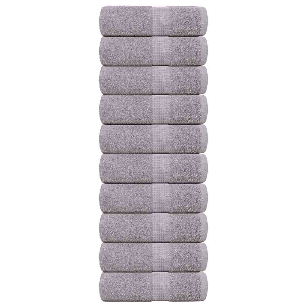 Vetonek Toallas de jabón 10 uds gris 30x30 cm 360 gsm 100% algodón