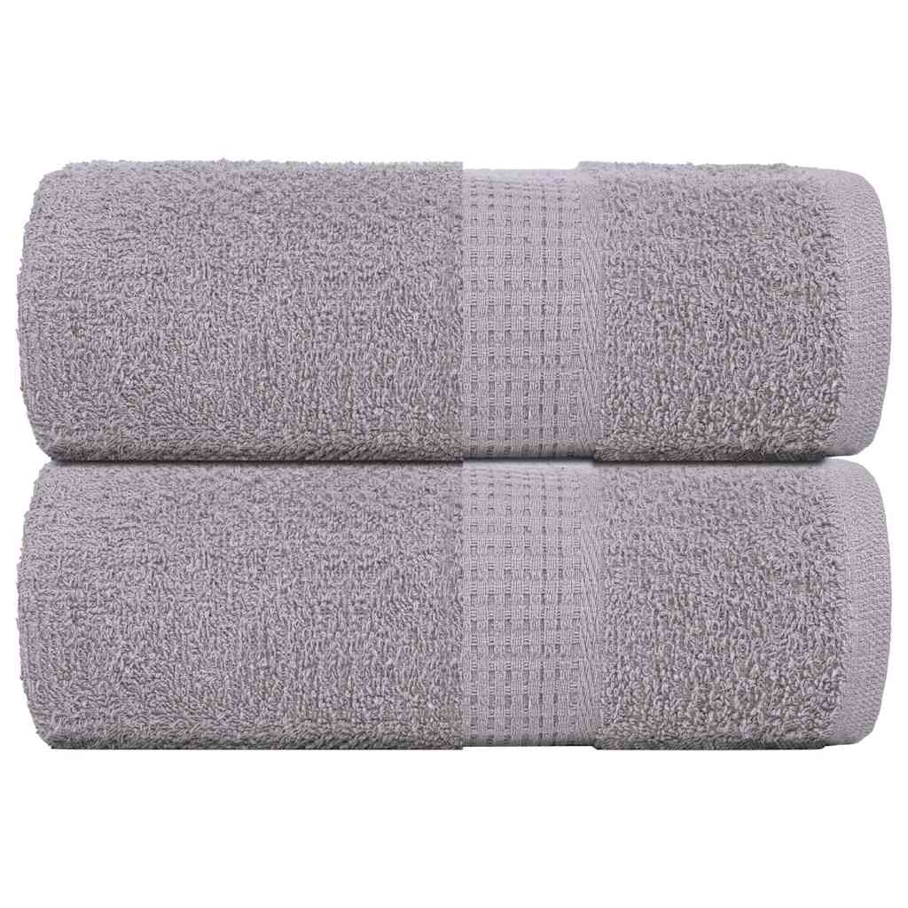 Vetonek Toallas de visita 2 uds gris 30x50 cm 360 gsm 100% algodón