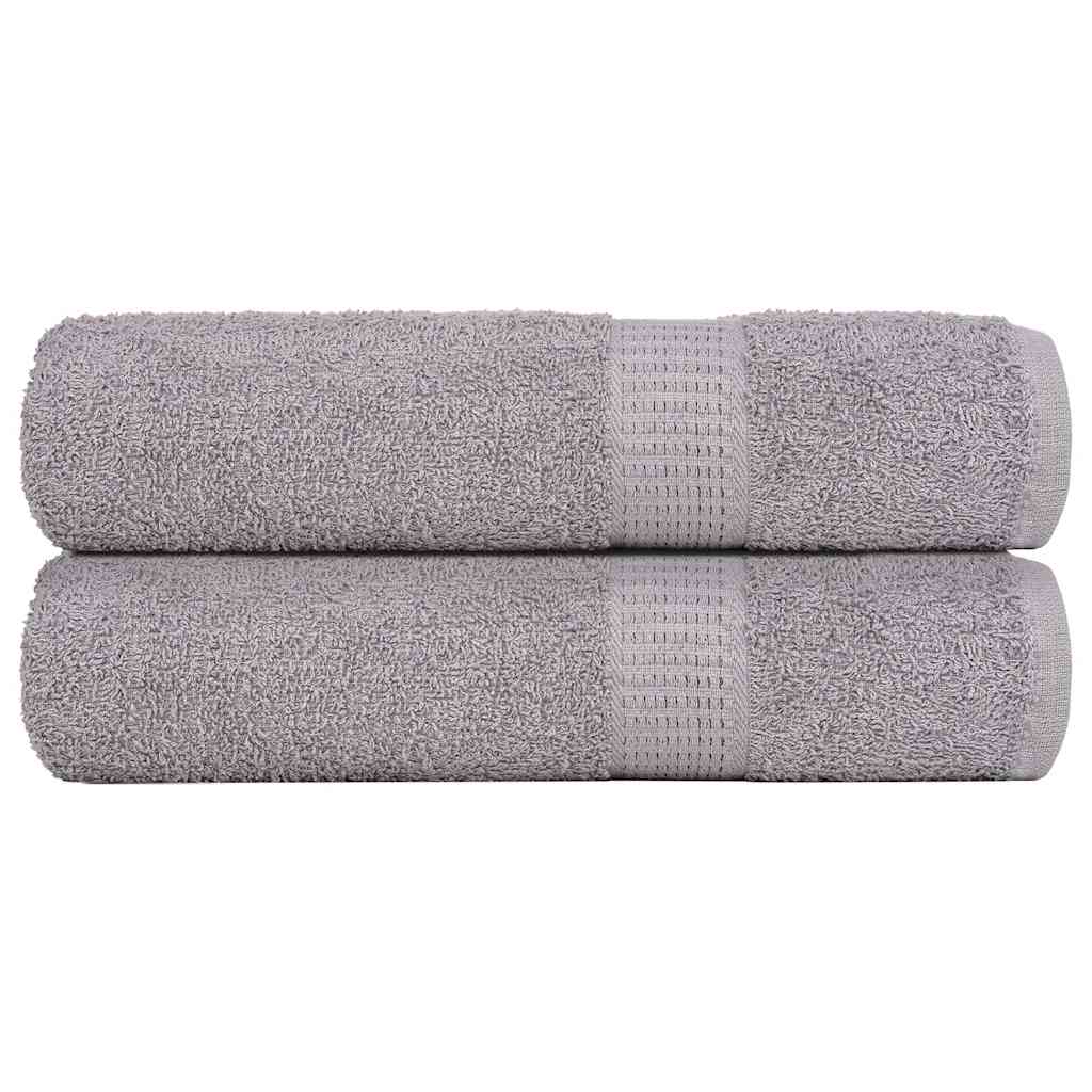 Vetonek Toallas de mano 2 uds 100% algodón gris 50x100 cm 360 gsm