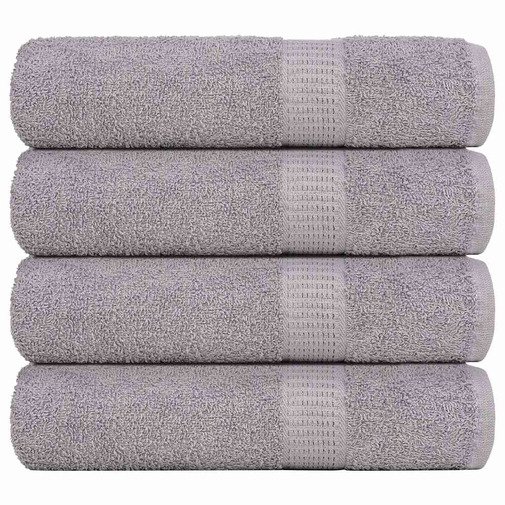 Vetonek Toallas de mano 4 piezas gris 50x100 cm 360 gsm 100% algodón