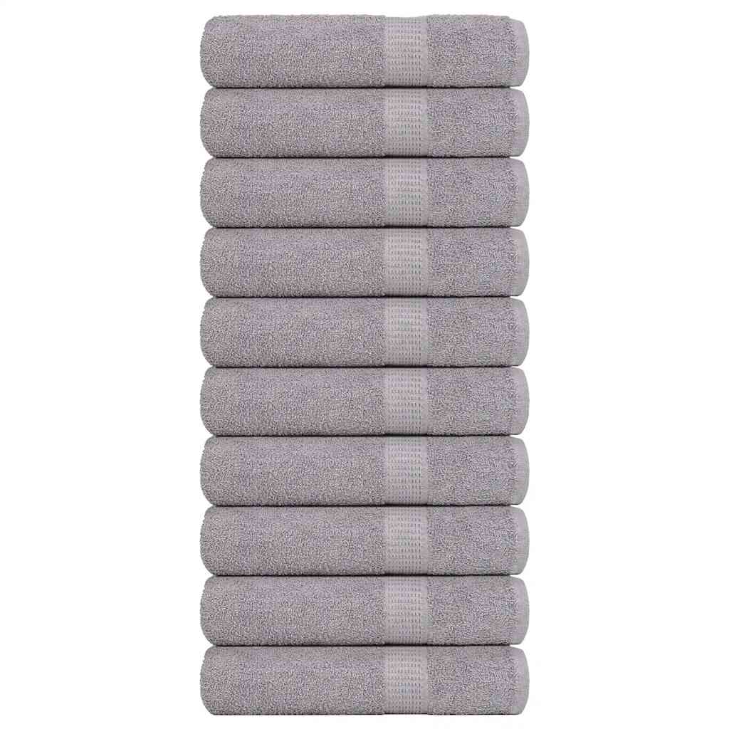 Vetonek Toallas de mano 10 uds 100% algodón gris 50x100 cm 360 gsm