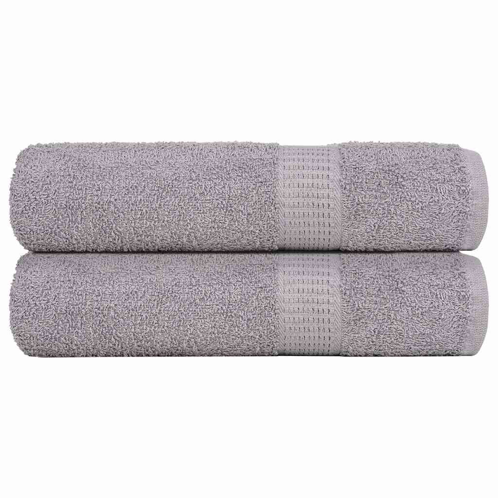 Vetonek Toallas de ducha 2 uds 100% algodón gris 70x140 cm 360 gsm