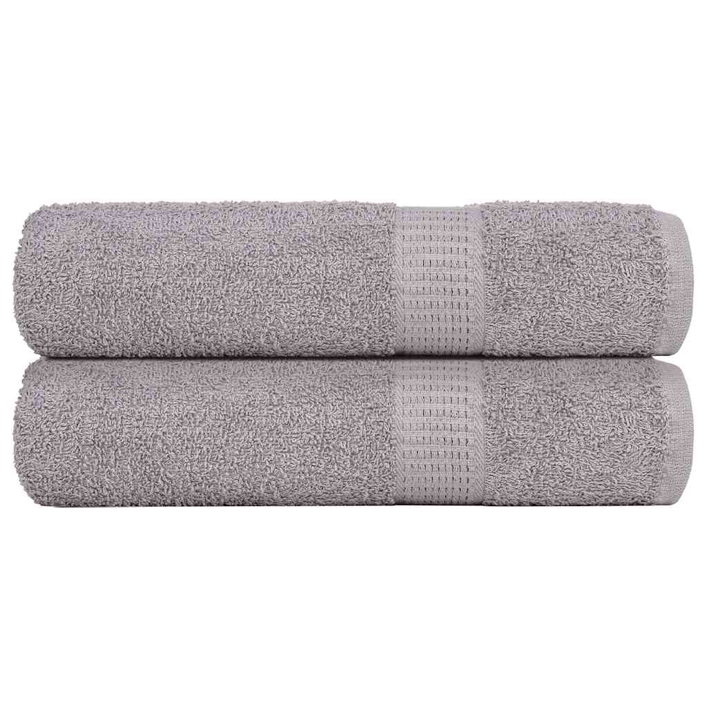 Vetonek Toallas de baño 2 uds gris 100x150 cm 360 gsm 100% algodón