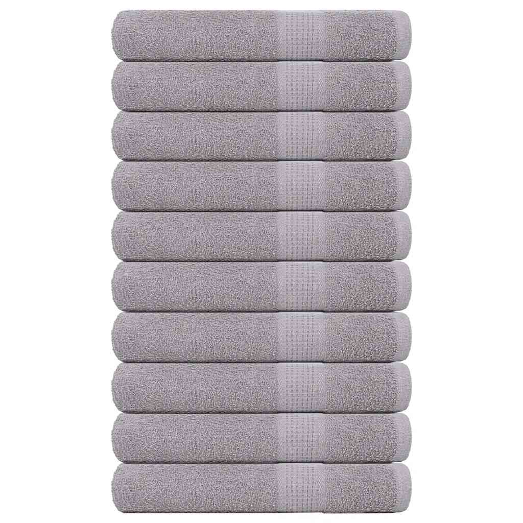 Vetonek Toallas de sauna 10 uds 100% algodón gris 80x200 cm 360 gsm