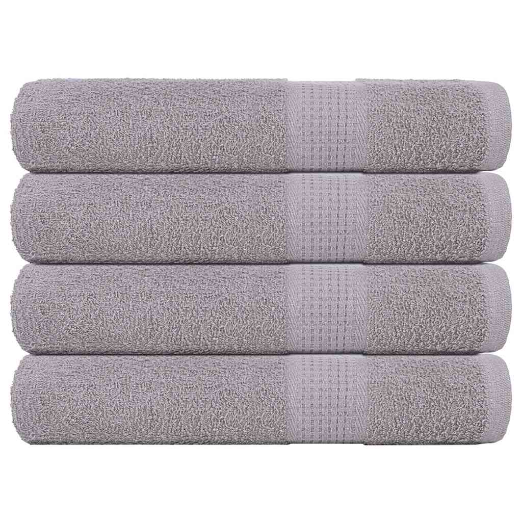 Vetonek Toallas 4 piezas gris 100x200 cm 360 g/m² 100% Algodón