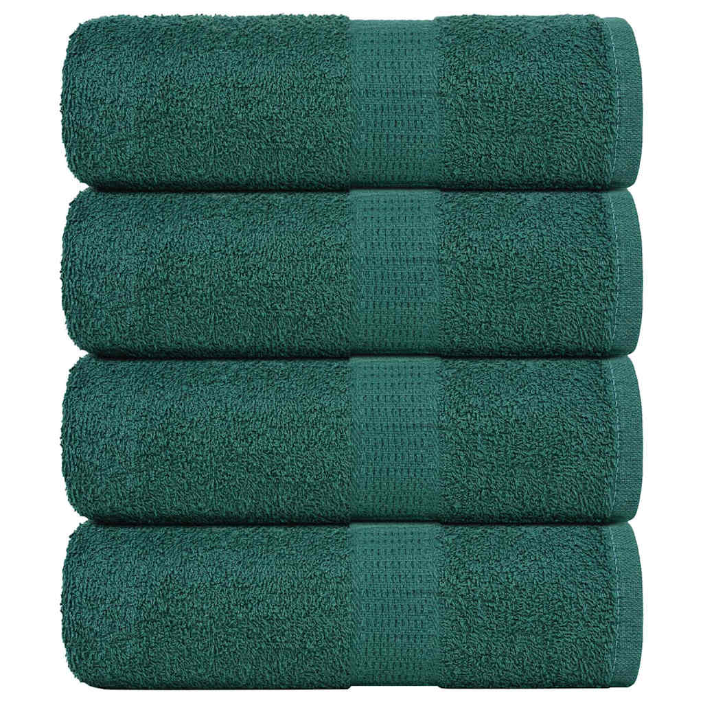 Vetonek Toallas de jabón 4 uds verde 30x30 cm 360 gsm 100% algodón