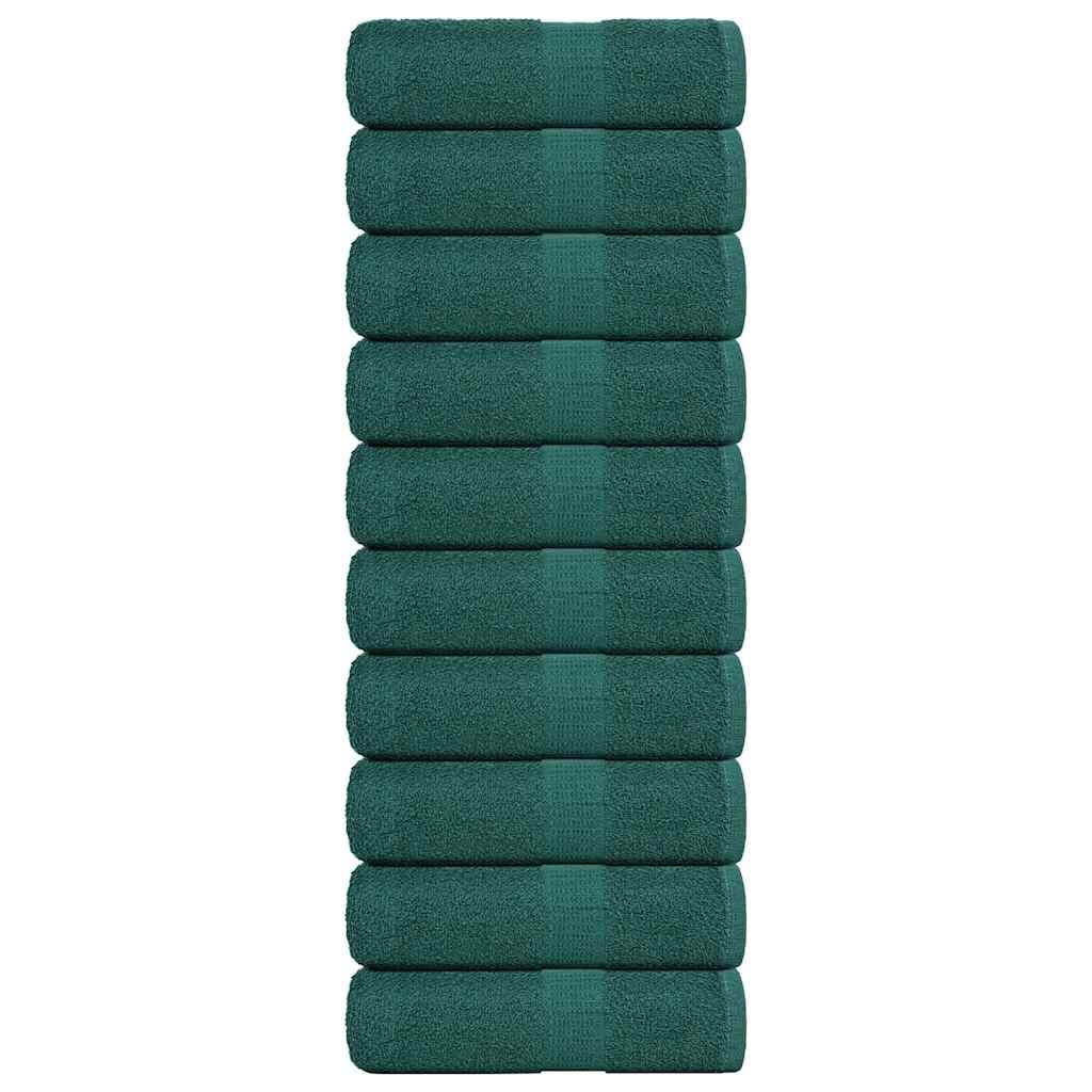 Vetonek Toallas de jabón 10 uds verde 30x30 cm 360 gsm 100% algodón