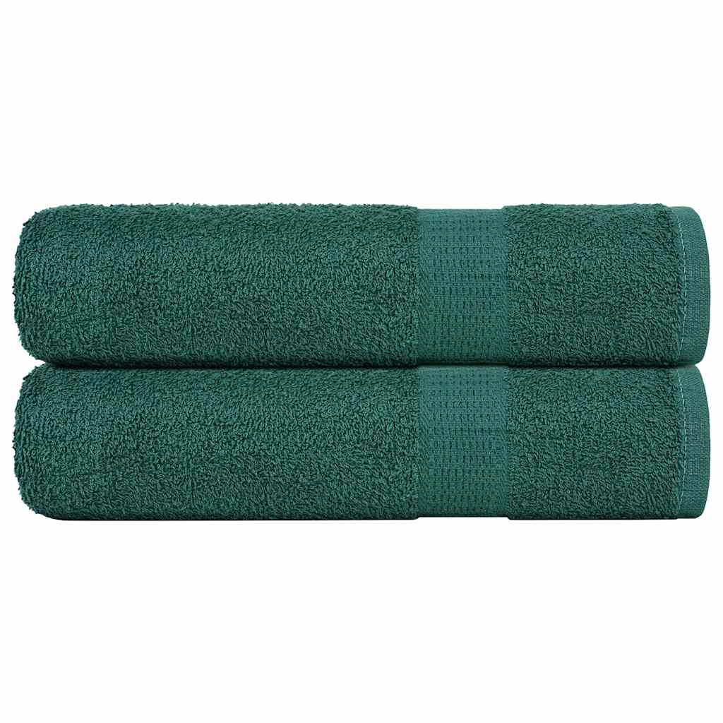 Vetonek Toallas de mano 2 uds 100% algodón verde 50x100 cm 360 gsm