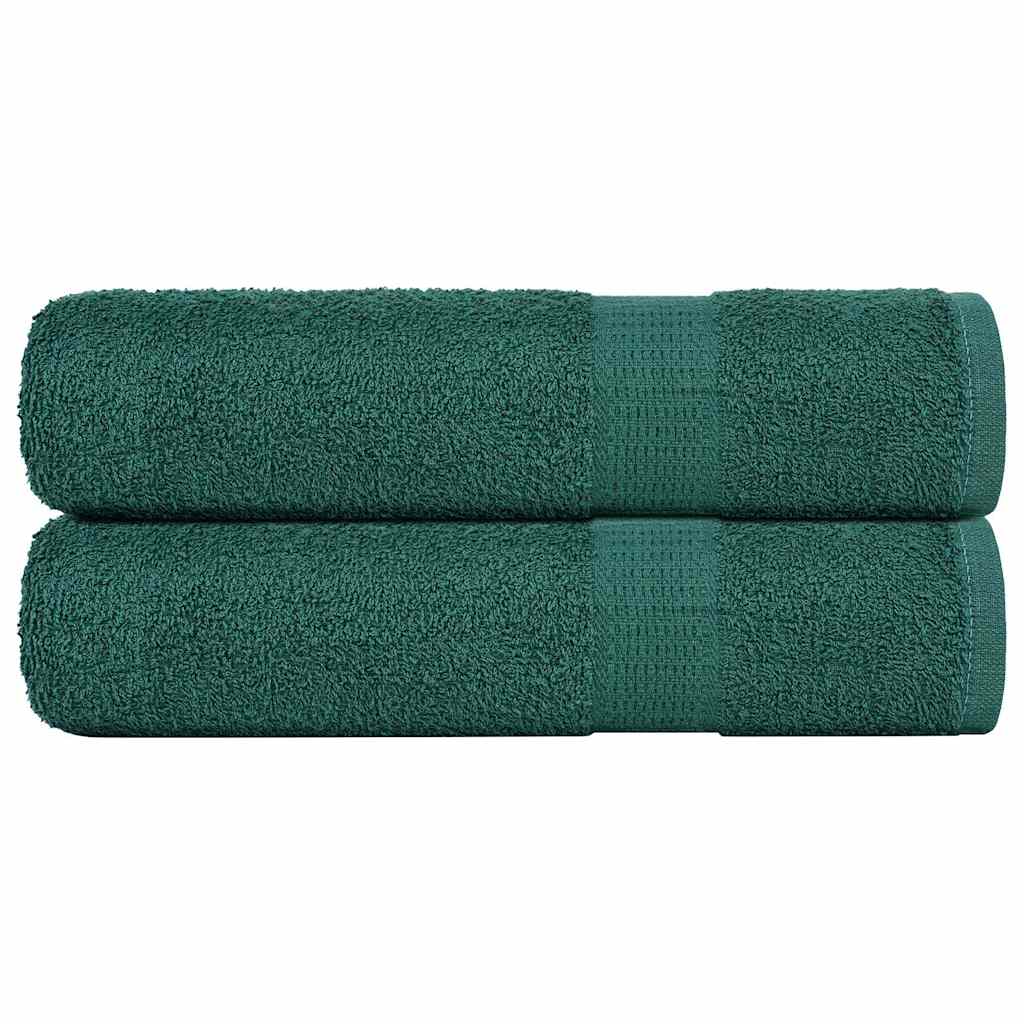 Vetonek Toallas de ducha 2 uds 100% algodón verde 70x140 cm 360 gsm