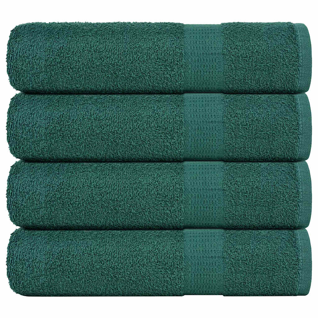 Vetonek Toallas de ducha 4 uds 100% algodón verde 70x140 cm 360 gsm