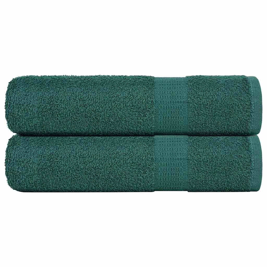 Vetonek Toallas de baño 2 uds verde 100x150 cm 360 gsm 100% algodón