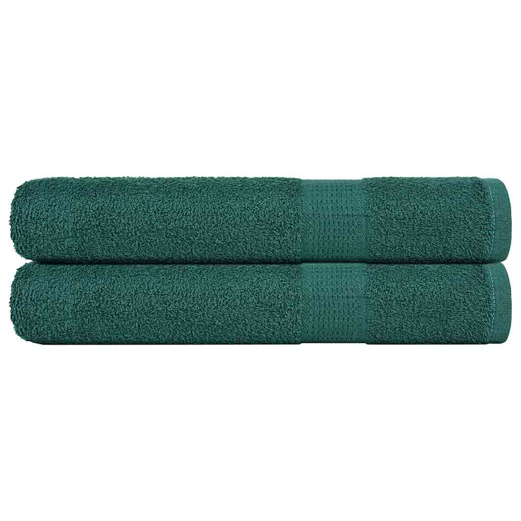 Vetonek Toallas de sauna 2 uds 100% algodón verde 80x200 cm 360 gsm