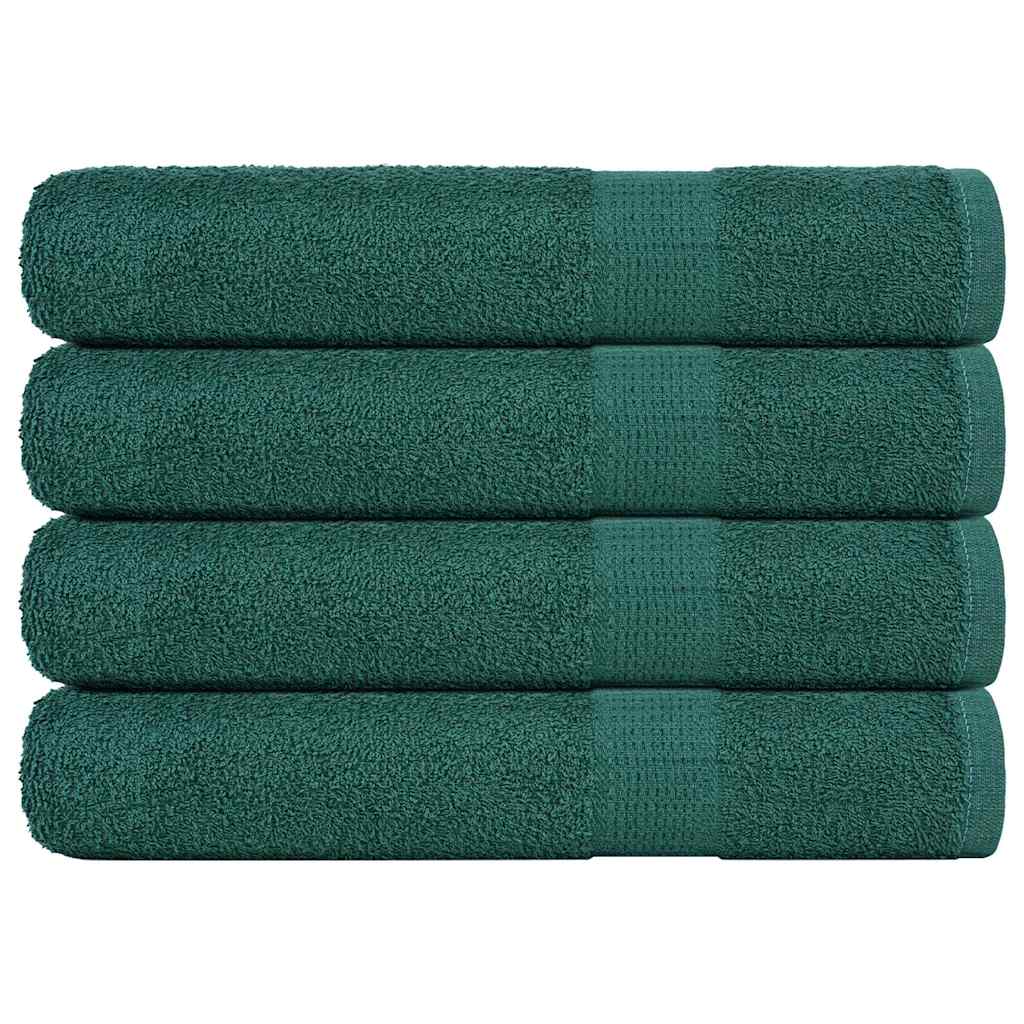 Vetonek Toallas de sauna 4 uds 100% algodón verde 80x200 cm 360 gsm