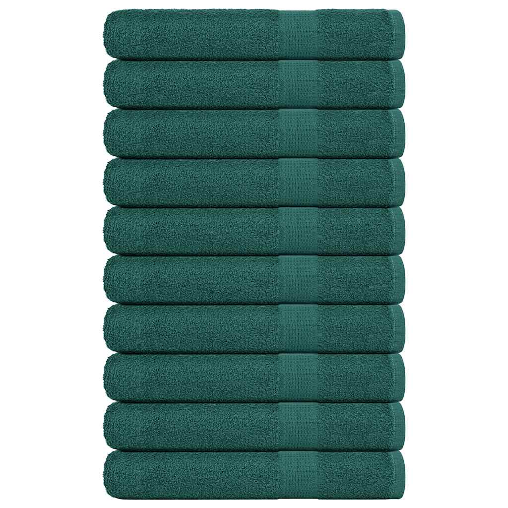 Vetonek Toallas de sauna 10 uds 100% algodón verde 80x200 cm 360 gsm