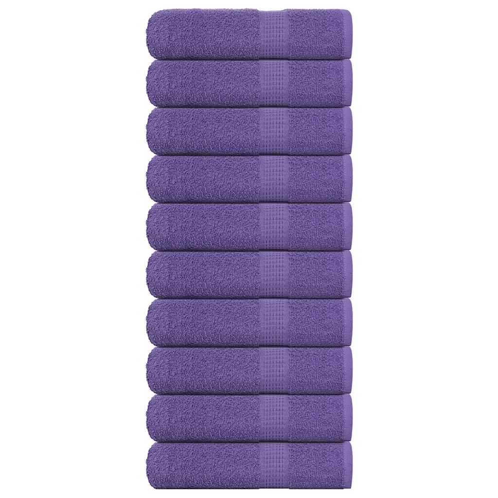 Vetonek Toallas de baño 10 uds morado 100x150 cm 360 gsm 100% algodón