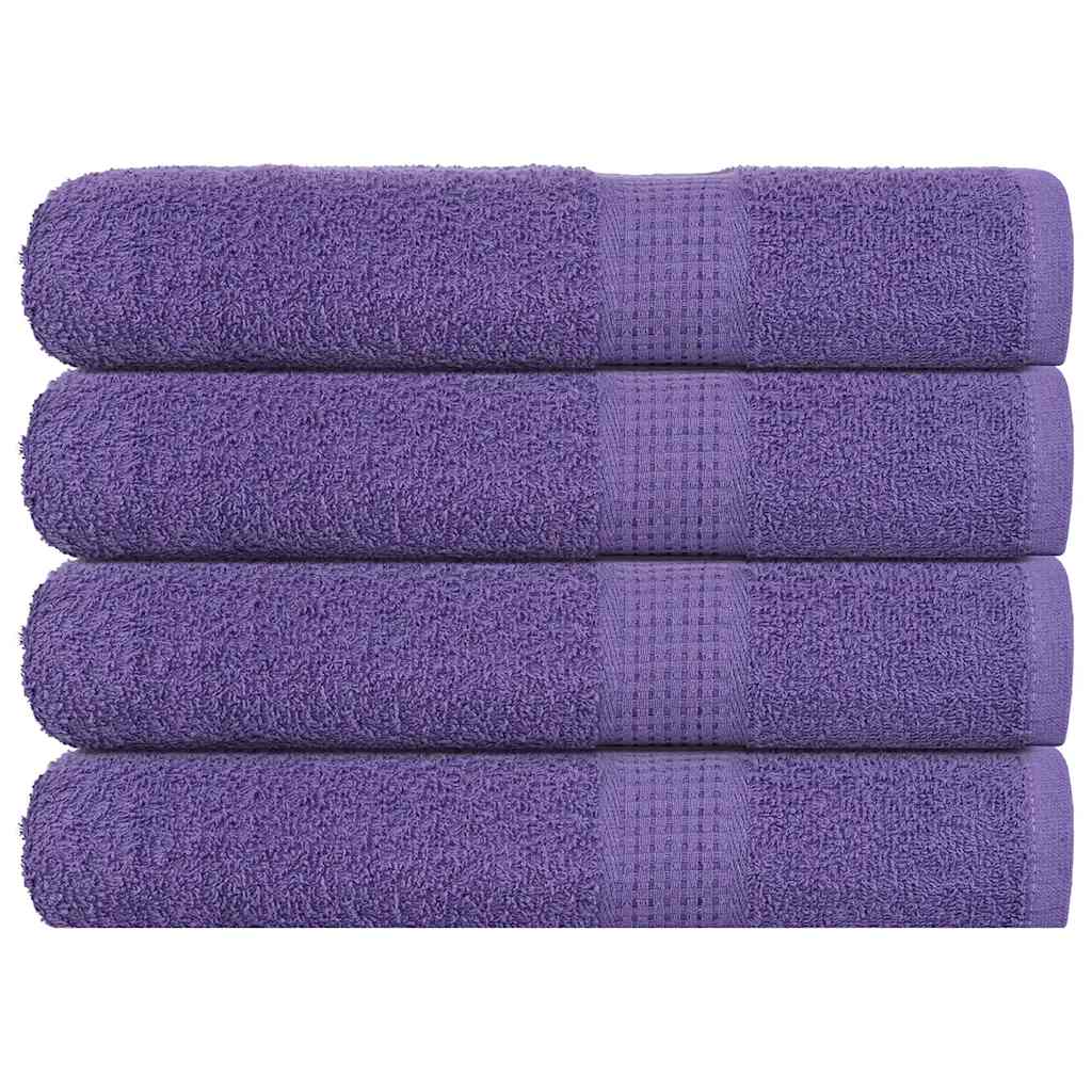 Vetonek Toallas de sauna 4 uds 100% algodón morado 80x200 cm 360 gsm