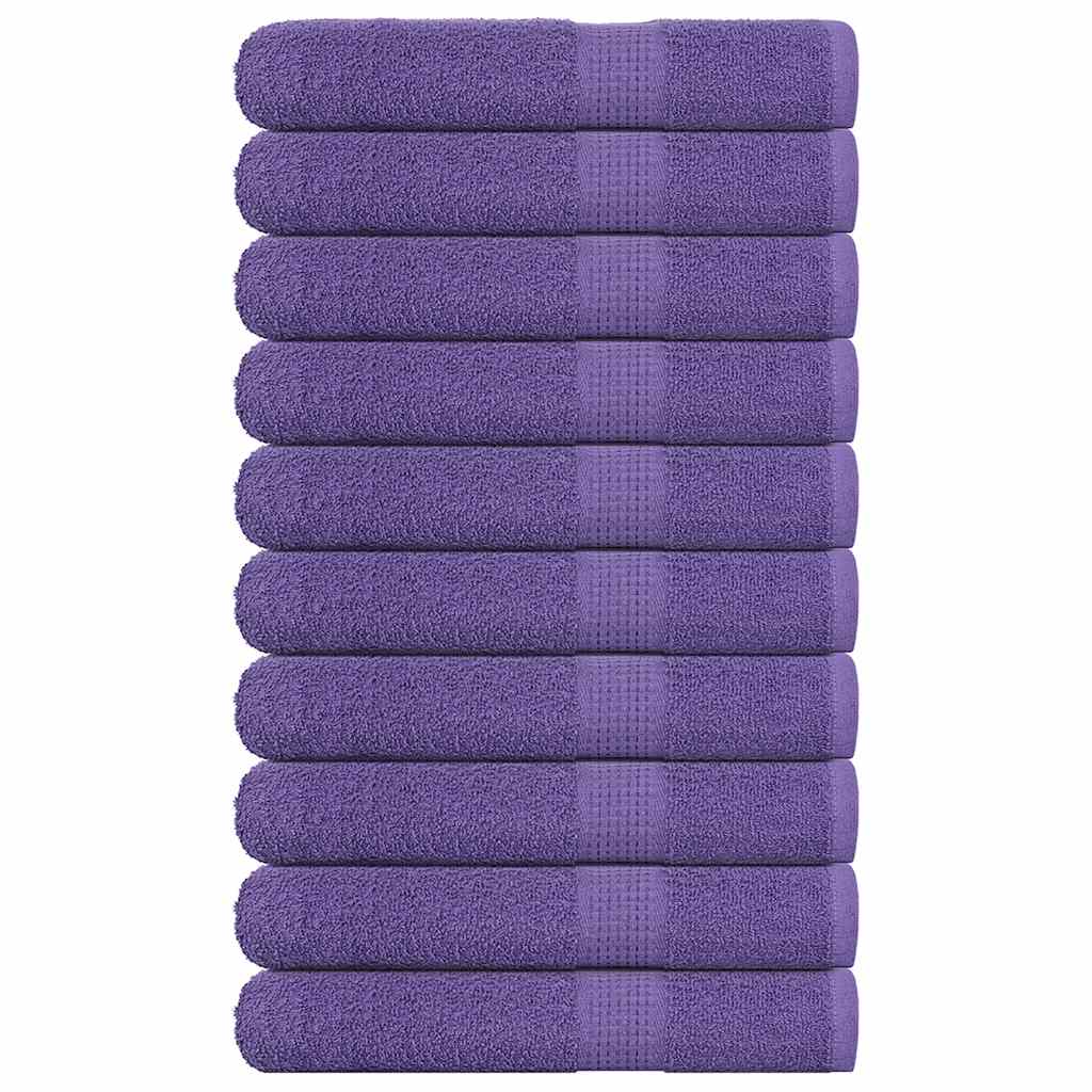 Vetonek Toallas 10 uds 100% algodón morado 100x200 cm 600 gsm