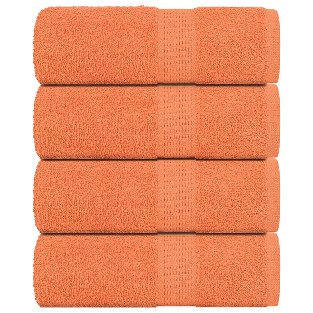 Vetonek Toallas de jabón 4 uds naranja 30x30 cm 360 gsm 100% algodón