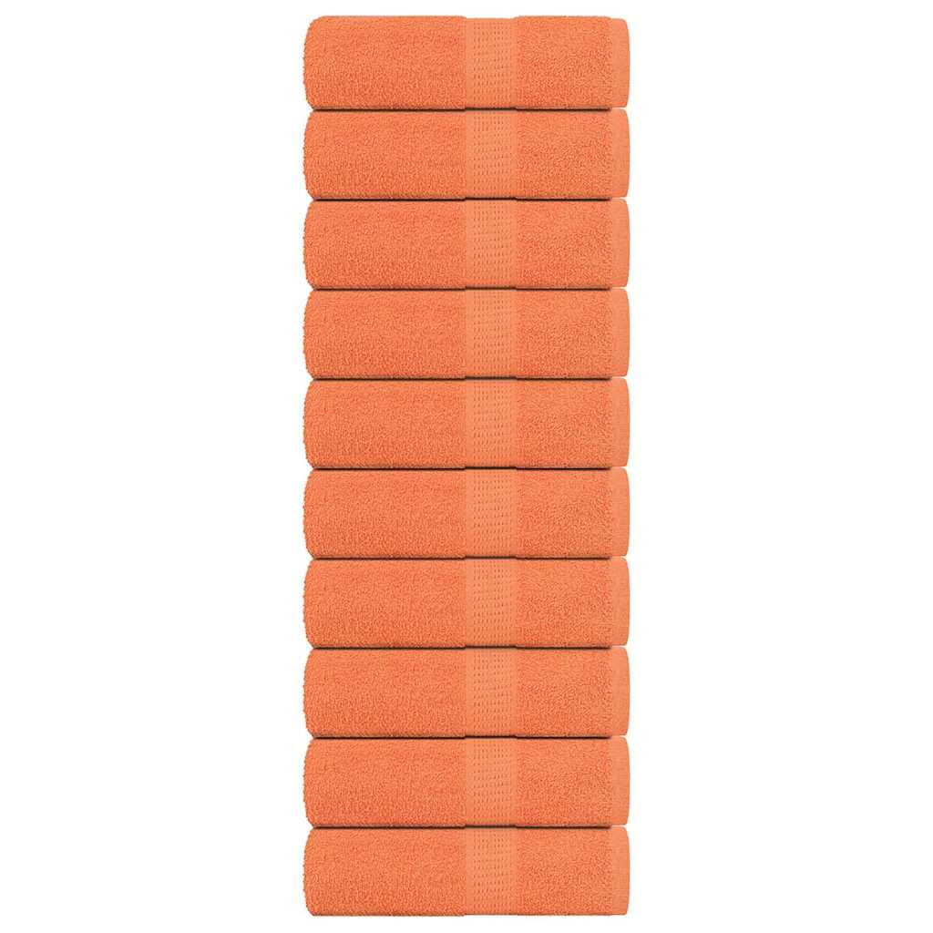 Vetonek Toallas de jabón 10 uds naranja 30x30 cm 360 gsm 100% algodón