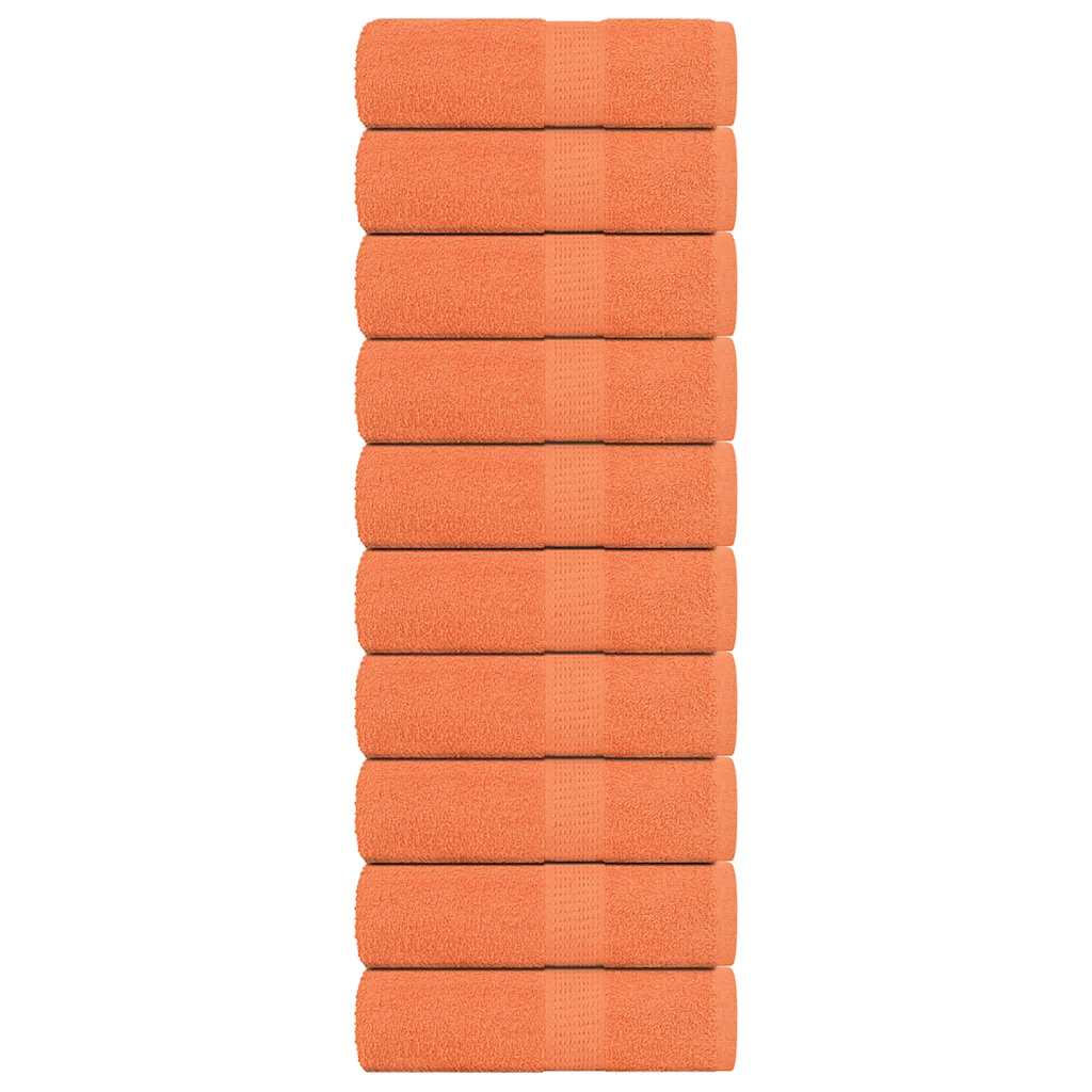 Vetonek Toallas de visita 10 uds naranja 30x50cm 360gsm 100% algodón