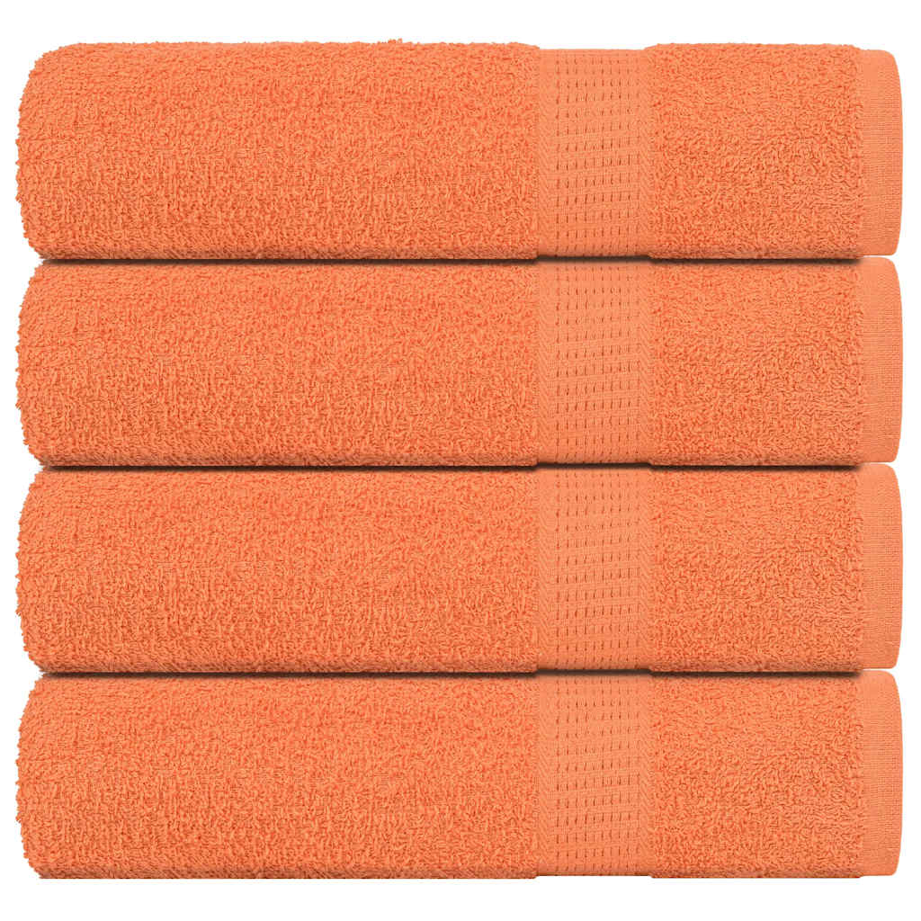 Vetonek Toallas de mano 4 uds naranja 50x100 cm 360 gsm 100% algodón