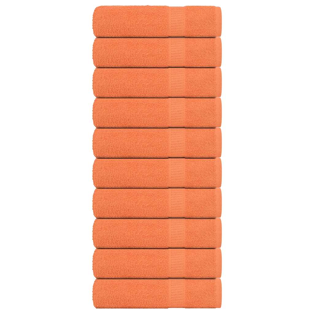 Vetonek Toallas de mano 10 uds naranja 50x100cm 360 gsm 100% algodón