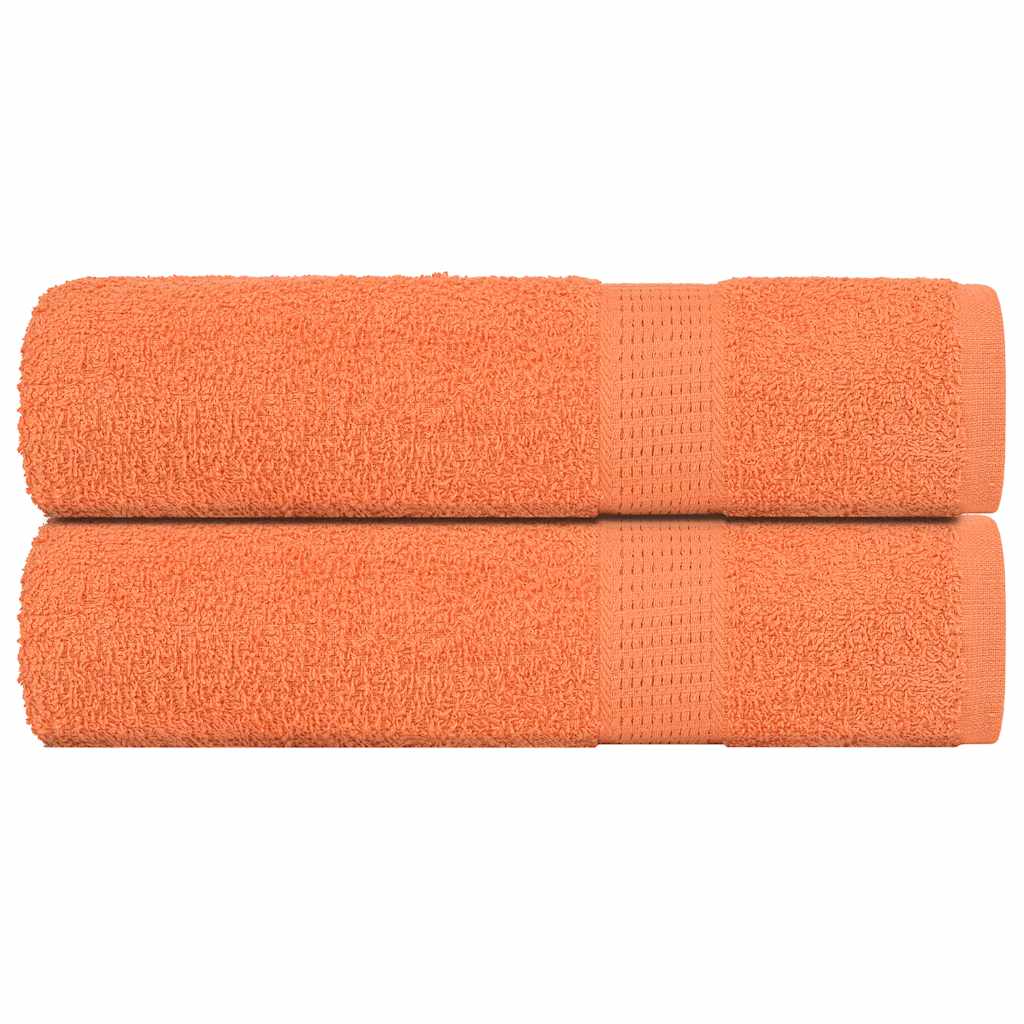 Vetonek Toallas de ducha 2 uds 100% algodón naranja 70x140 cm 360 gsm