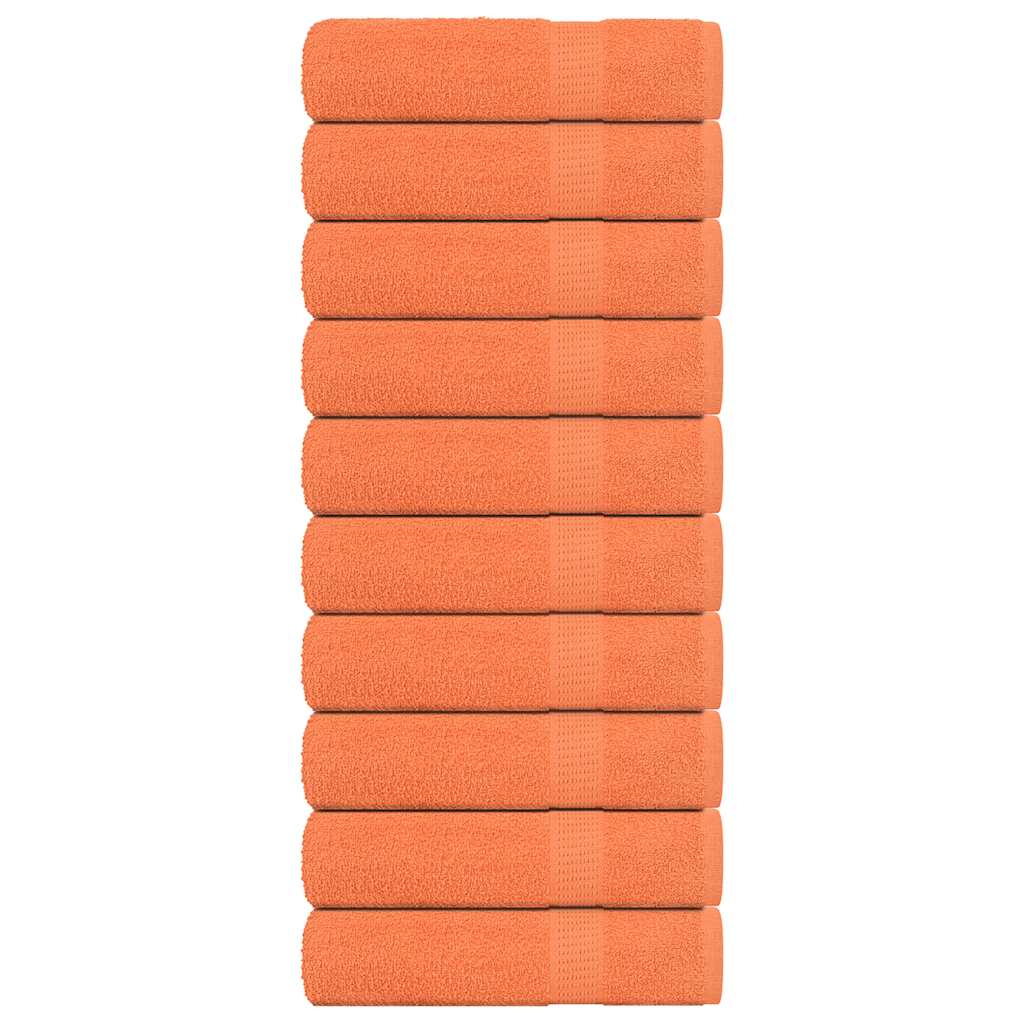 Vetonek Toallas de invitados 10uds 100% algodón naranja 70x140cm 360gsm