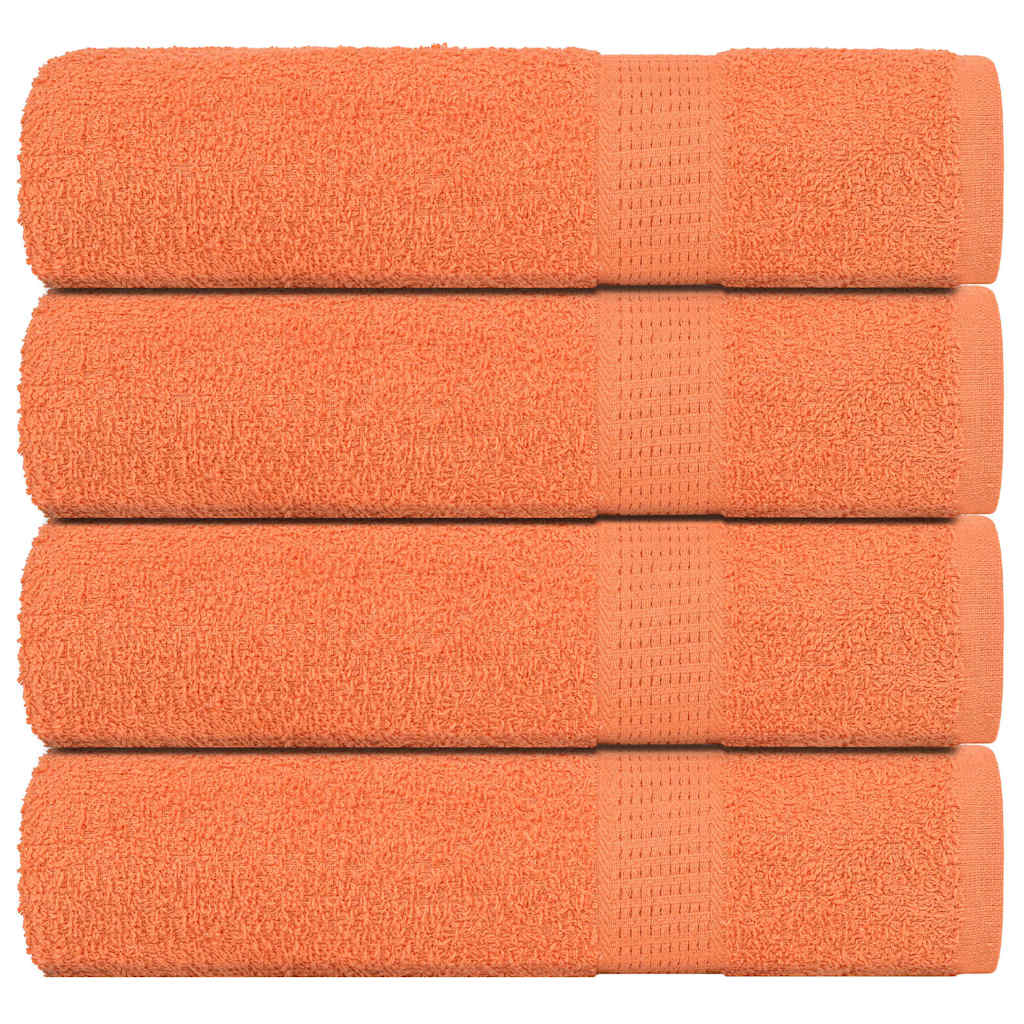 Vetonek Toallas de baño 4 uds naranja 100x150 cm 360gsm 100% algodón