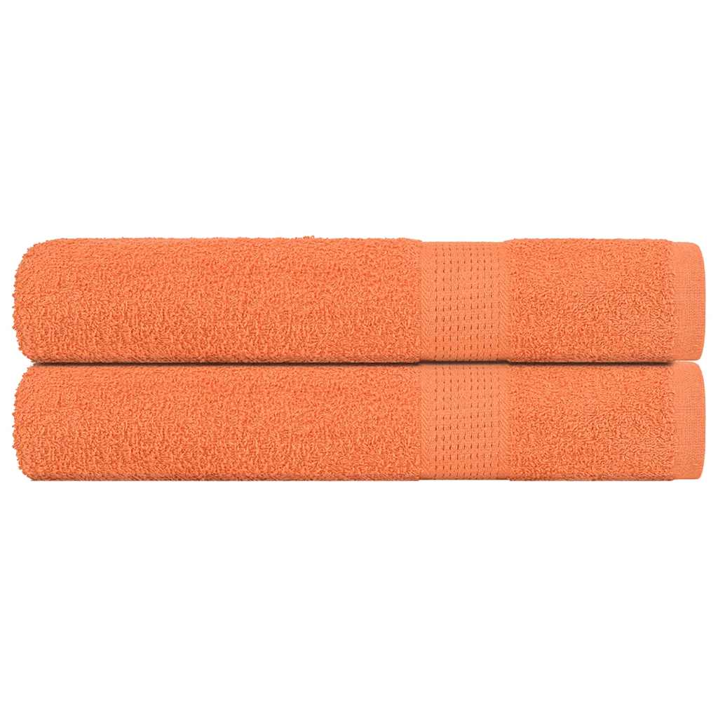 Vetonek Toallas de sauna 2 uds 100% algodón naranja 80x200 cm 360 gsm