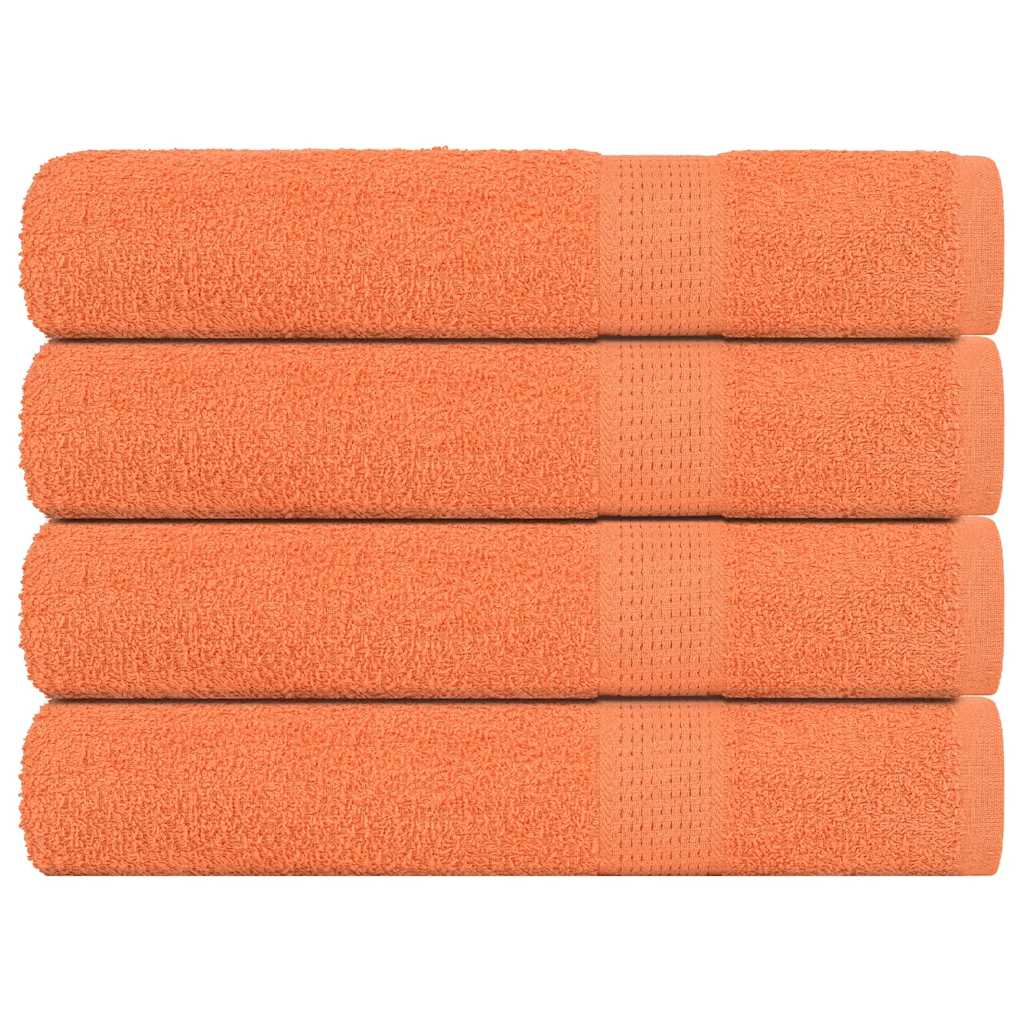 Vetonek Toallas de sauna 4 uds 100% algodón naranja 80x200 cm 360 gsm