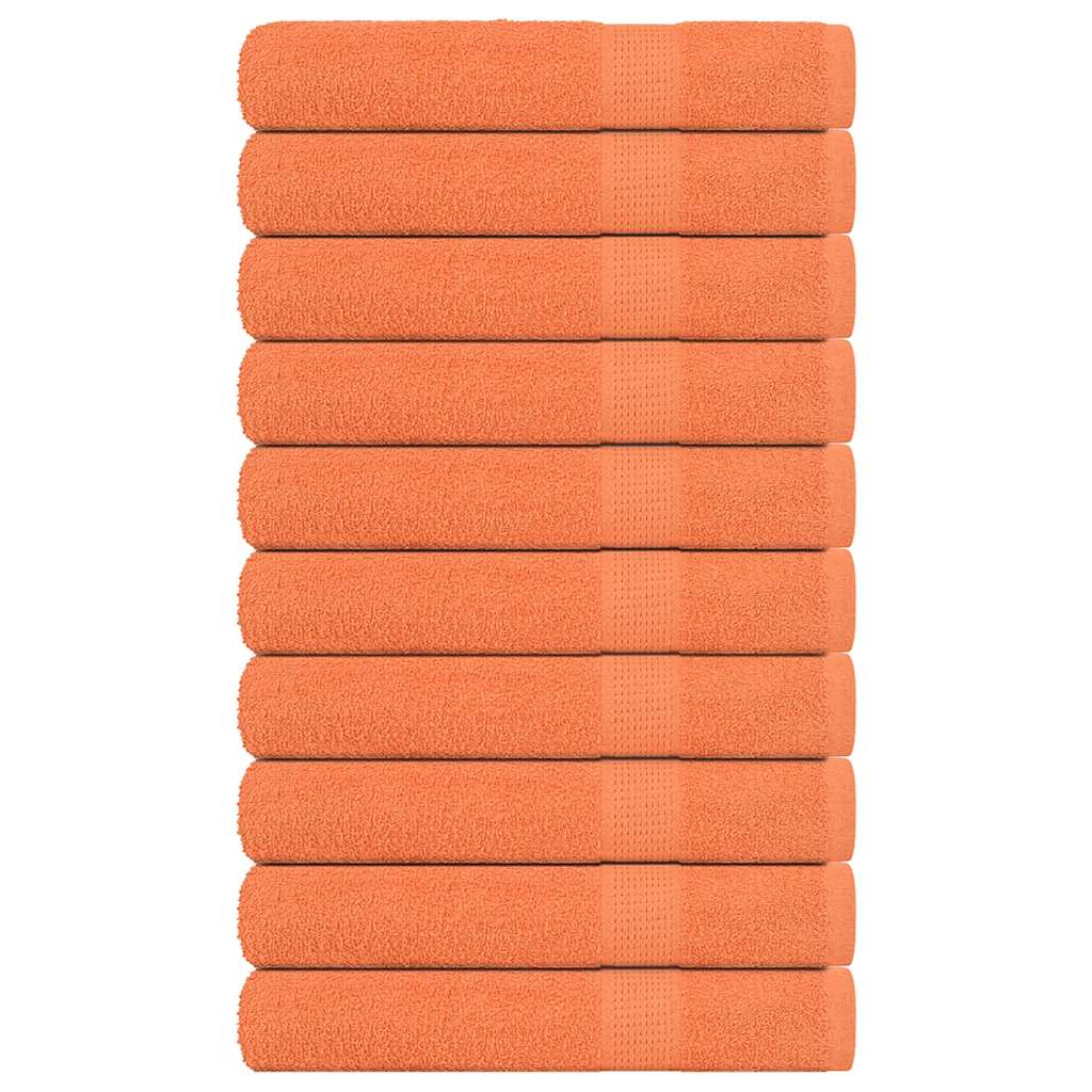 Vetonek Toallas de sauna 10 uds 100% algodón naranja 80x200 cm 360 gsm