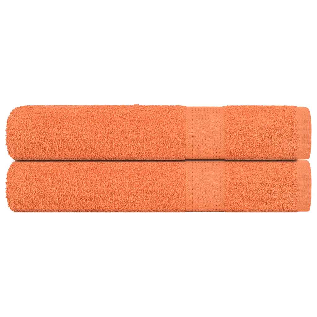 Vetonek Toallas 2 uds 100% algodón naranja 100x200 cm 600 gsm