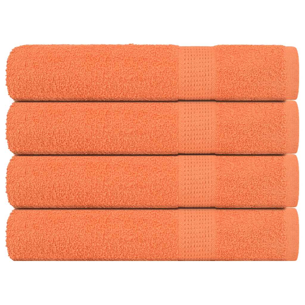 Vetonek Toallas 4 uds 100% algodón naranja 100x200 cm 600 gsm