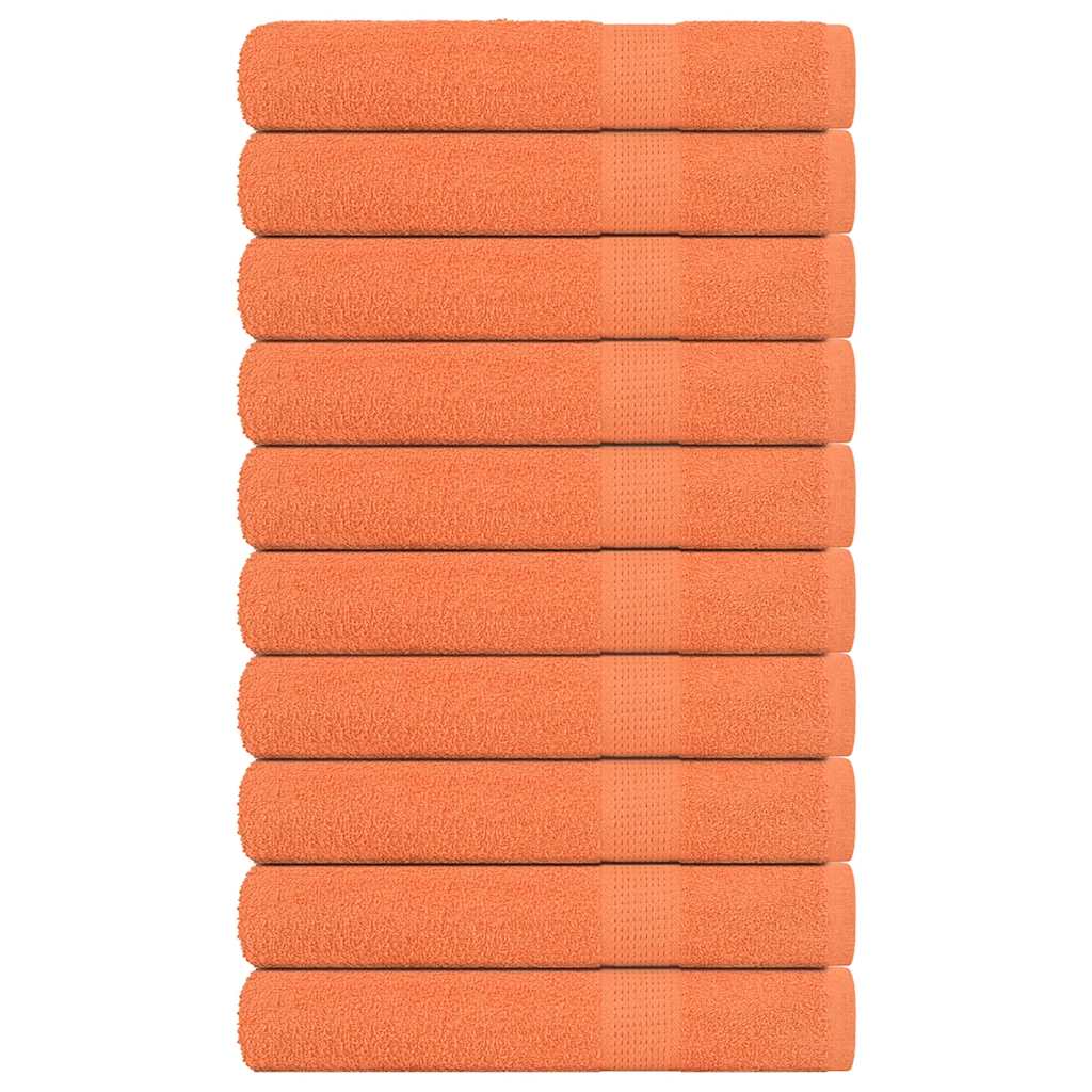 Vetonek Toallas 10 uds 100% algodón naranja 100x200 cm 600 gsm