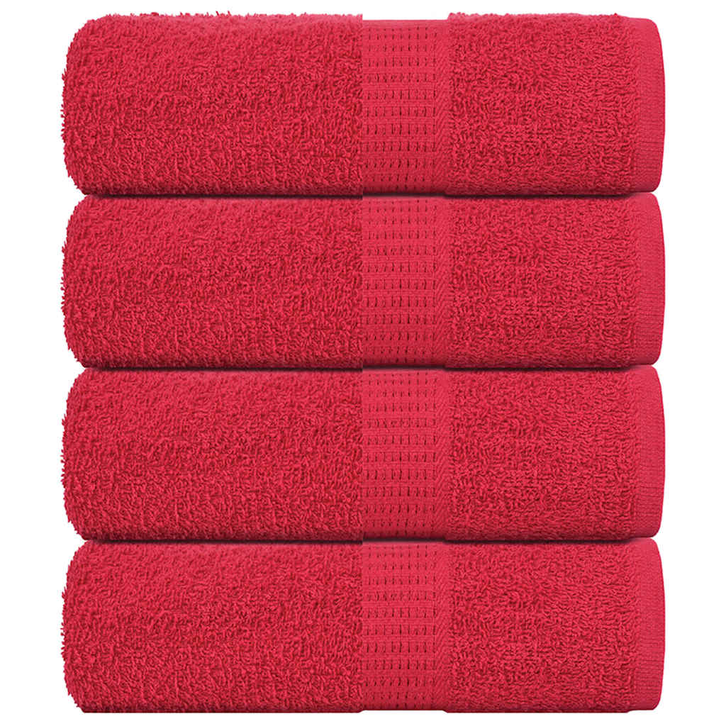 Vetonek Toallas 4 uds 100% algodón rojo 30x30 cm 360 gsm