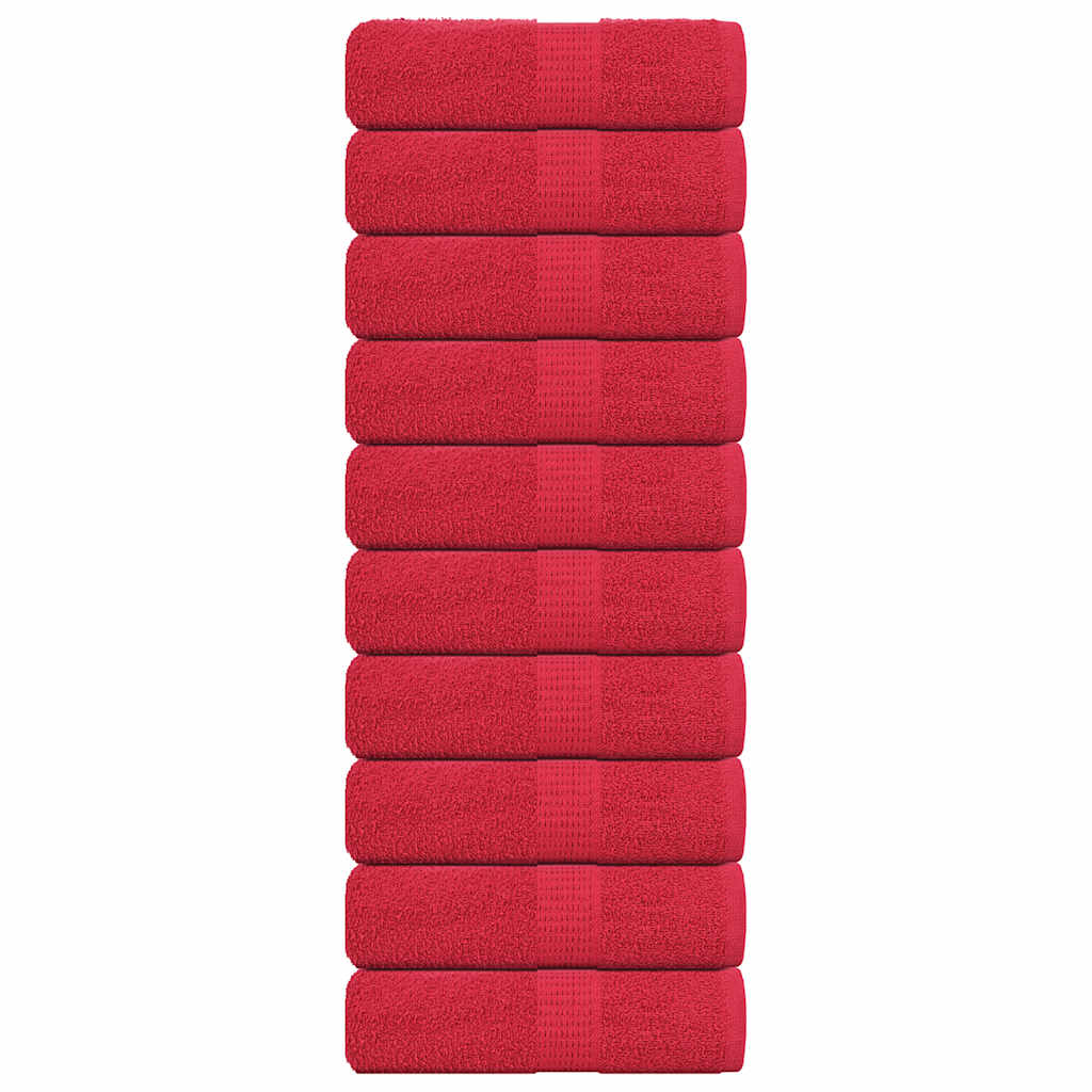 Vetonek Toallas 10 uds 100% algodón rojo 30x30 cm 360 gsm