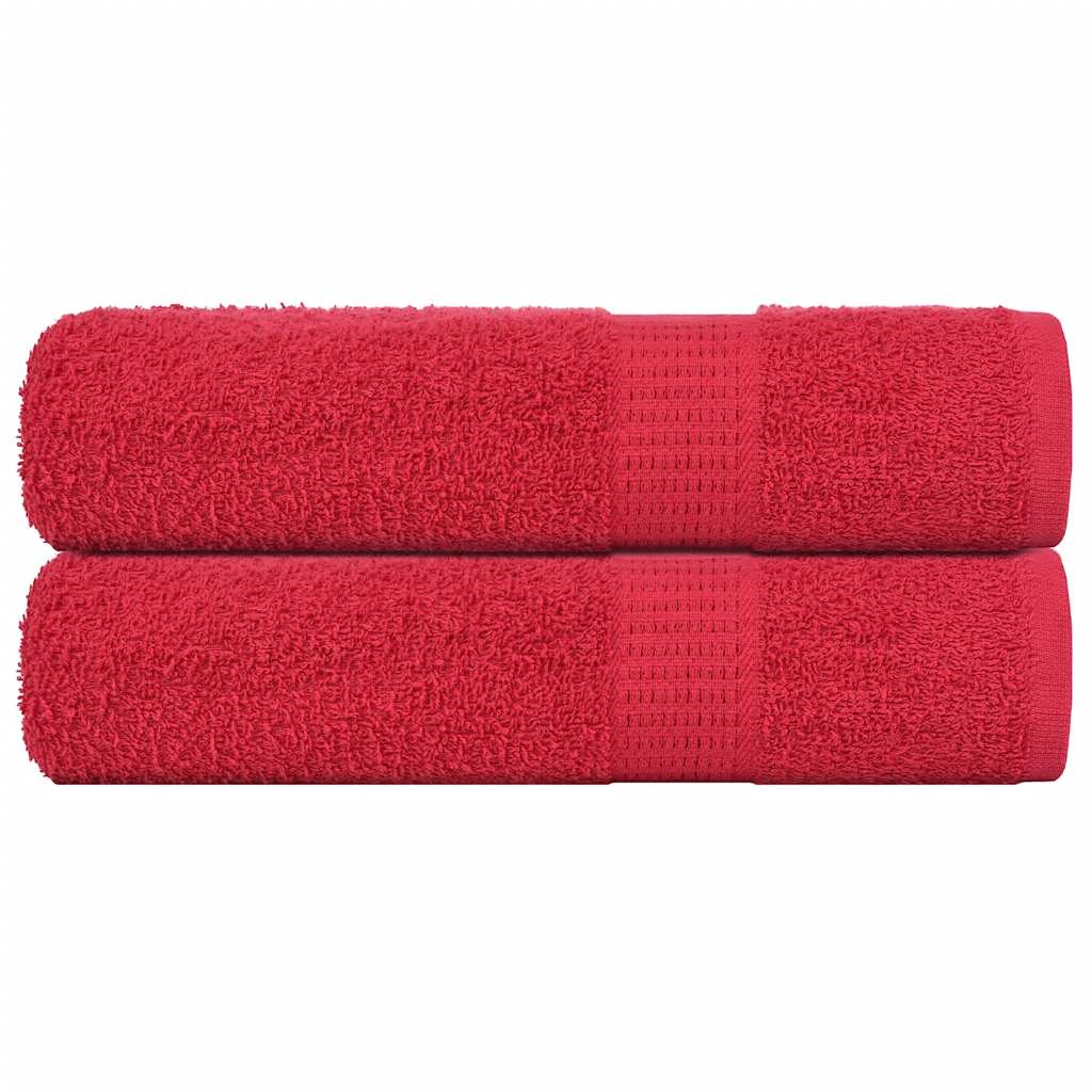 Vetonek Toallas de mano 2 uds 100% algodón rojo 50x100 cm 360 gsm