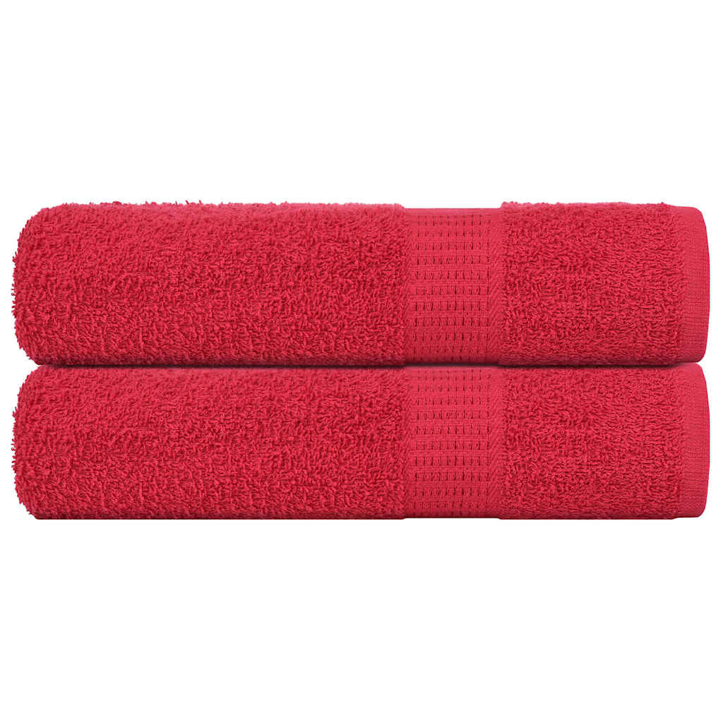 Vetonek Toallas de ducha 2 uds 100% algodón rojo 70x140 cm 360 gsm