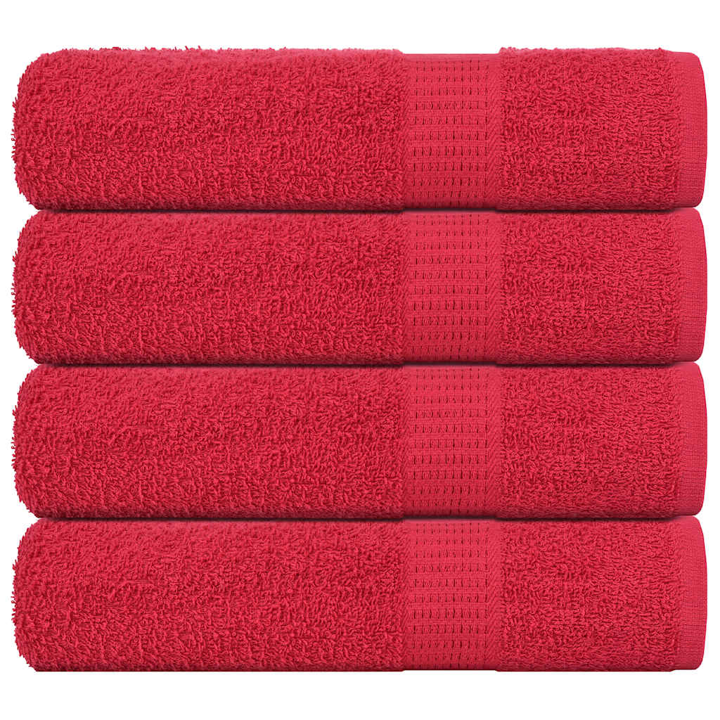 Vetonek Toallas de baño 4 uds rojo 100x150 cm 360 gsm 100% algodón