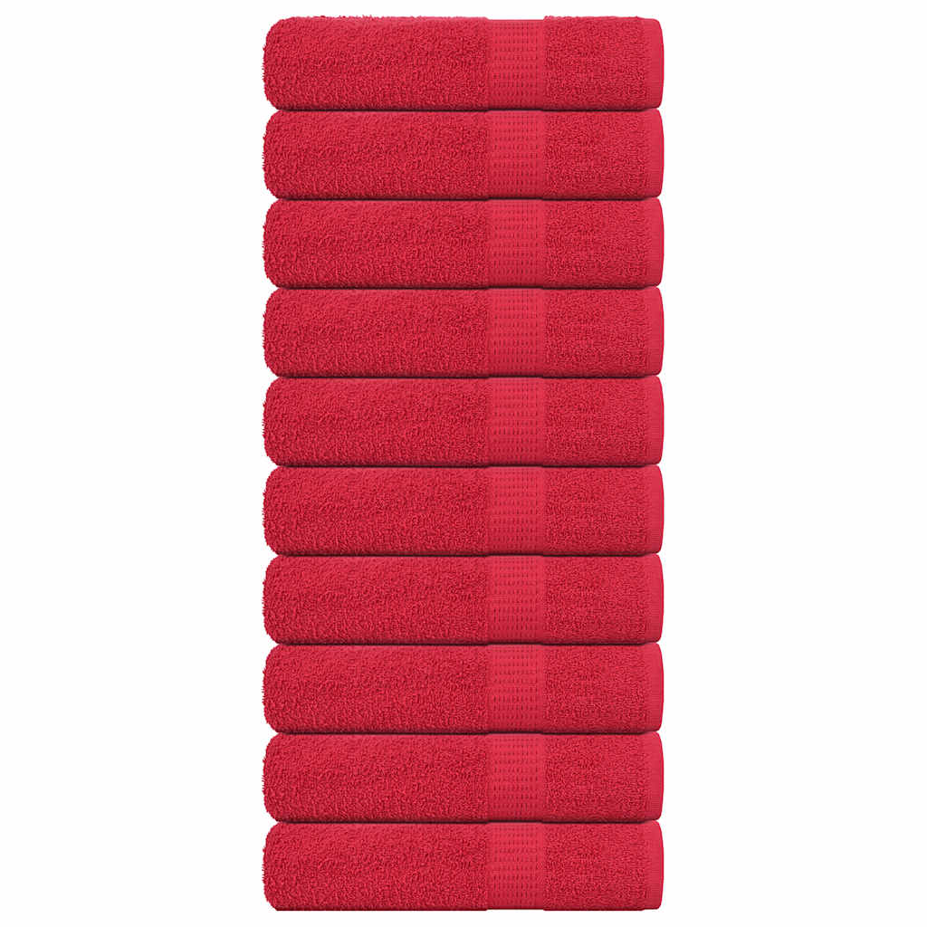 Vetonek Toallas de baño 10 uds rojo 100x150 cm 360 gsm 100% algodón