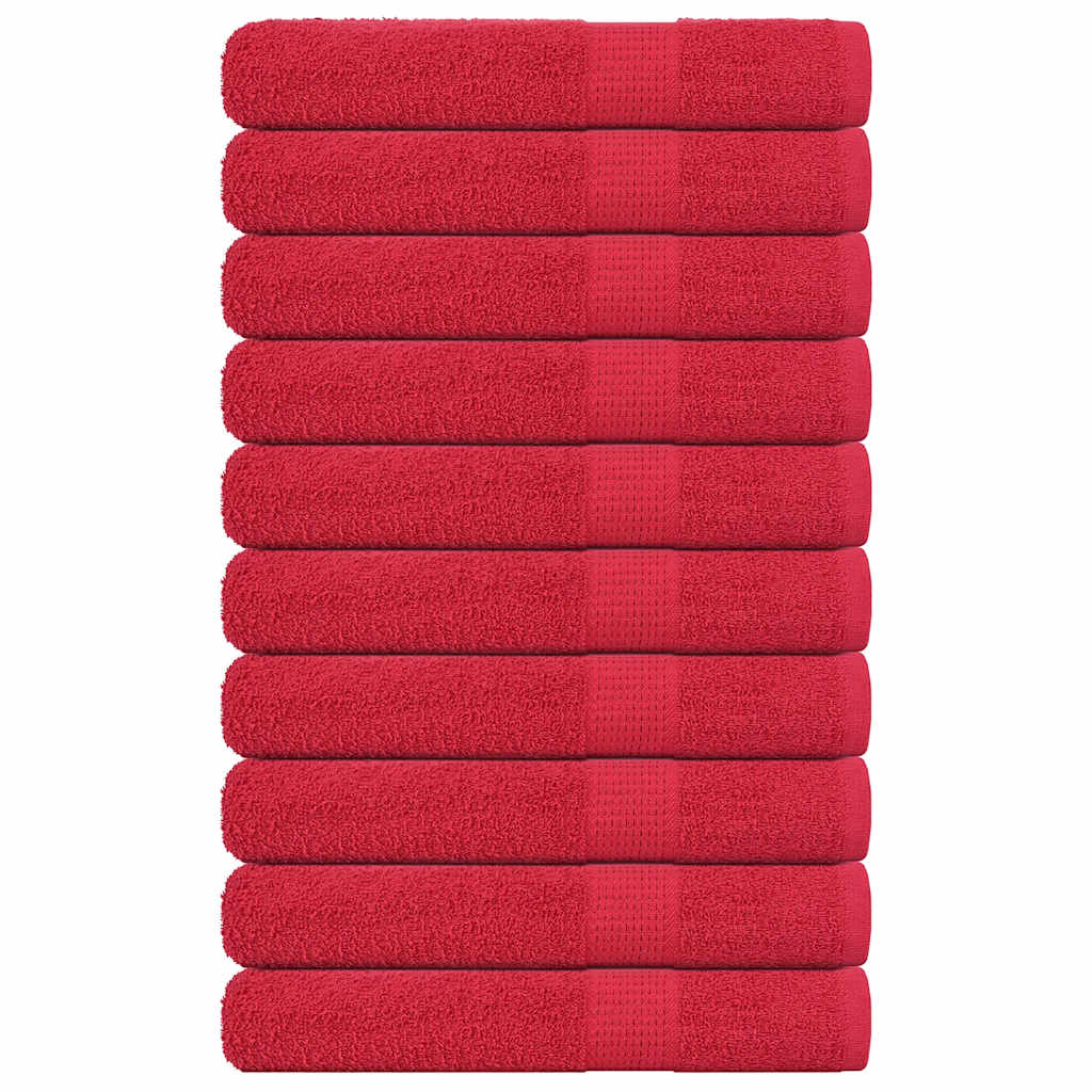 Vetonek Toallas de sauna 10 uds 100% algodón rojo 80x200 cm 360 gsm