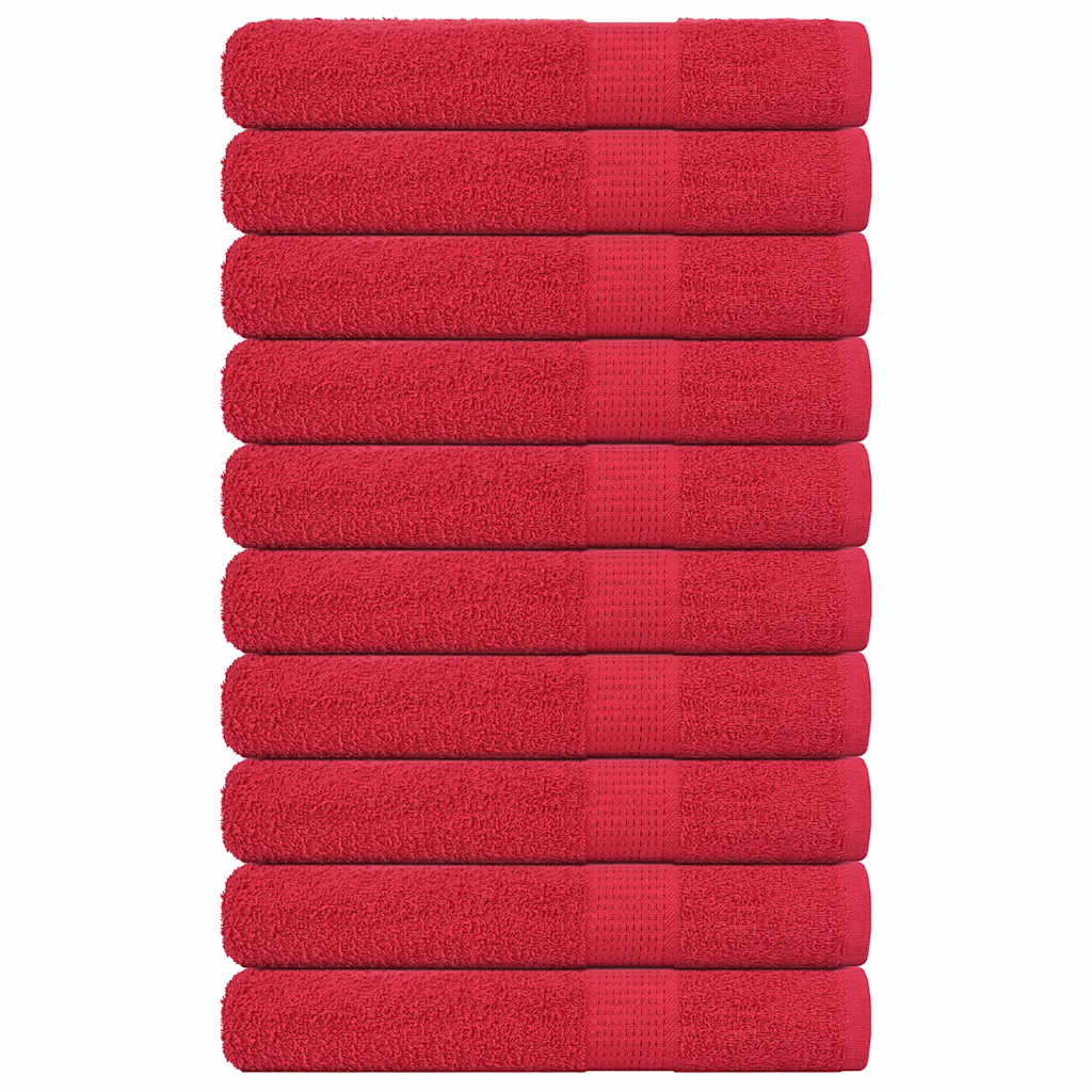 Vetonek Toallas 10 uds rojo 100x200 cm 360 gsm 100% algodón