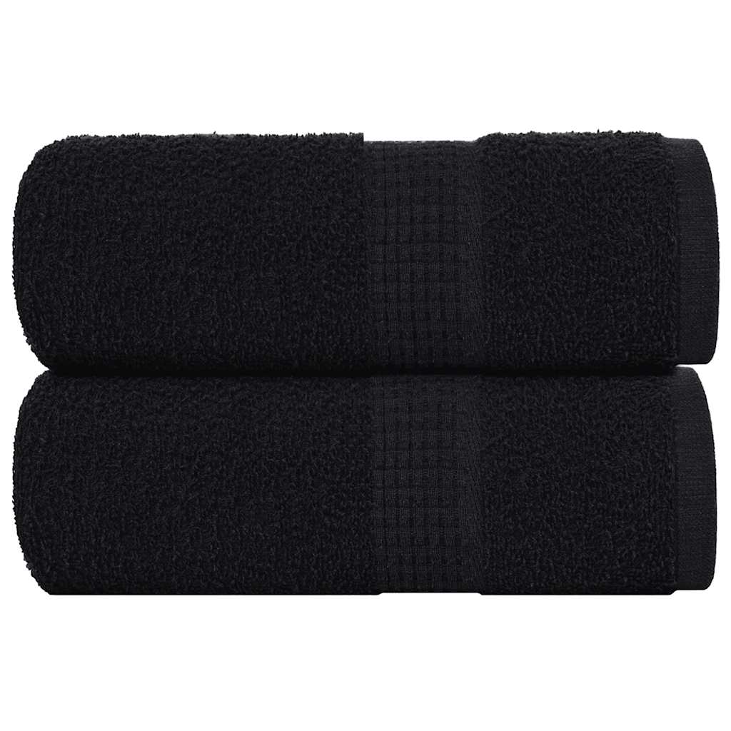 Vetonek Toallas de jabón 2 uds negro 30x30 cm 360 gsm 100% algodón