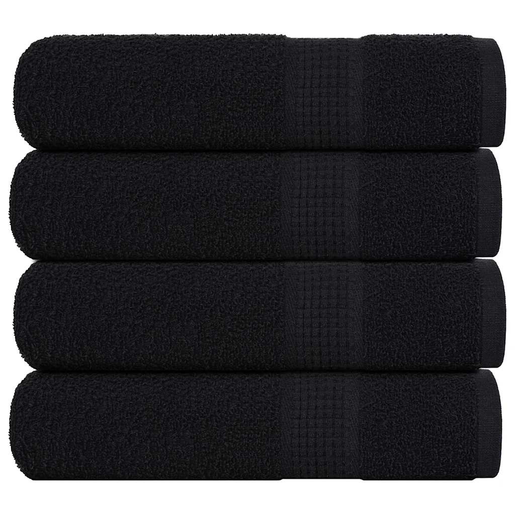 Vetonek Toallas de baño 4 uds negro 100x150 cm 360 gsm 100% algodón