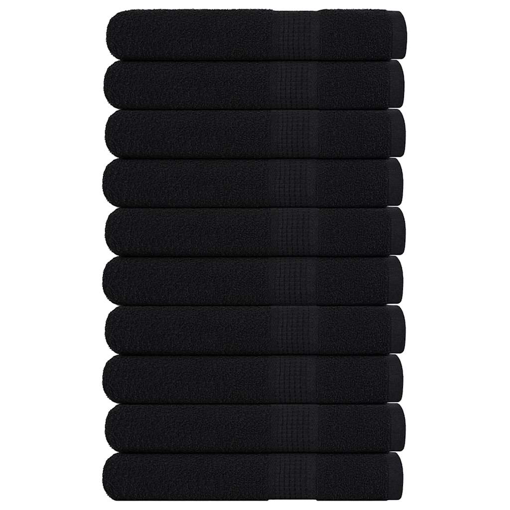 Vetonek Toallas de sauna 10 uds 100% algodón negro 80x200 cm 360 gsm