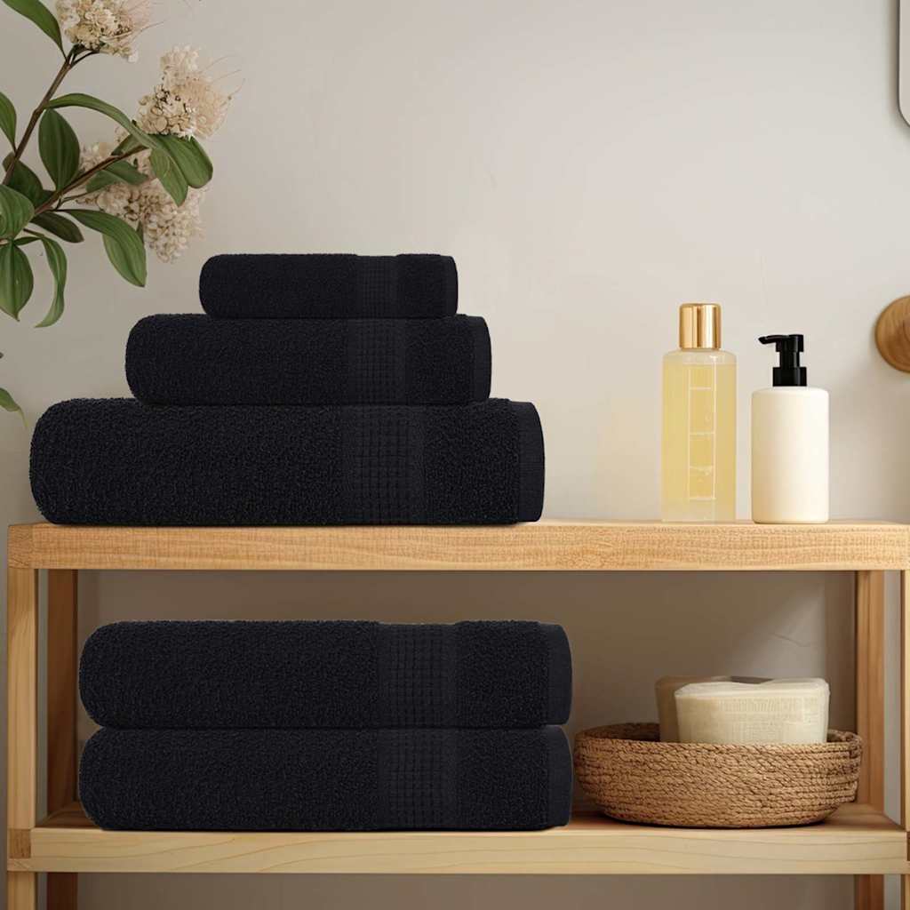 Towels 10 units 100% black cotton 100x200 cm 600 gsm