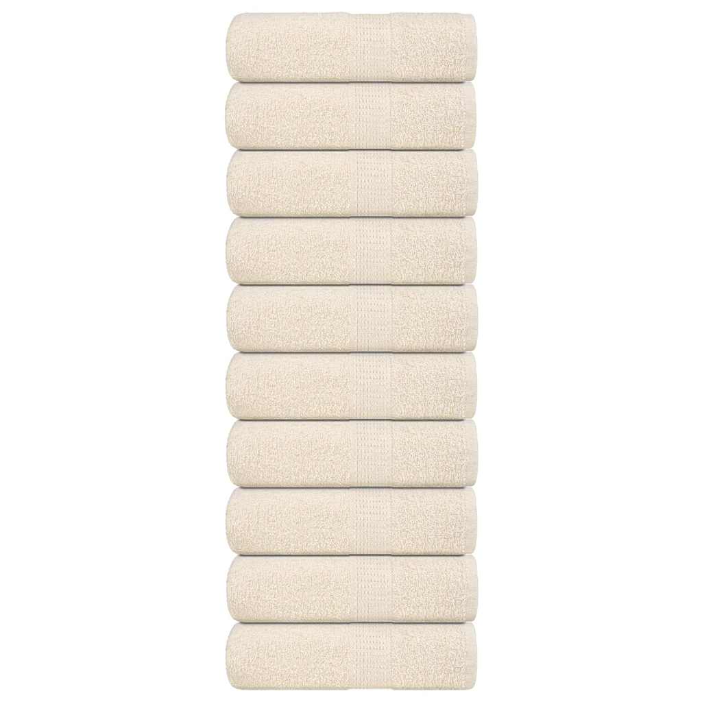 Vetonek Toallas 10 uds 100% algodón crema 30x30 cm 360 gsm