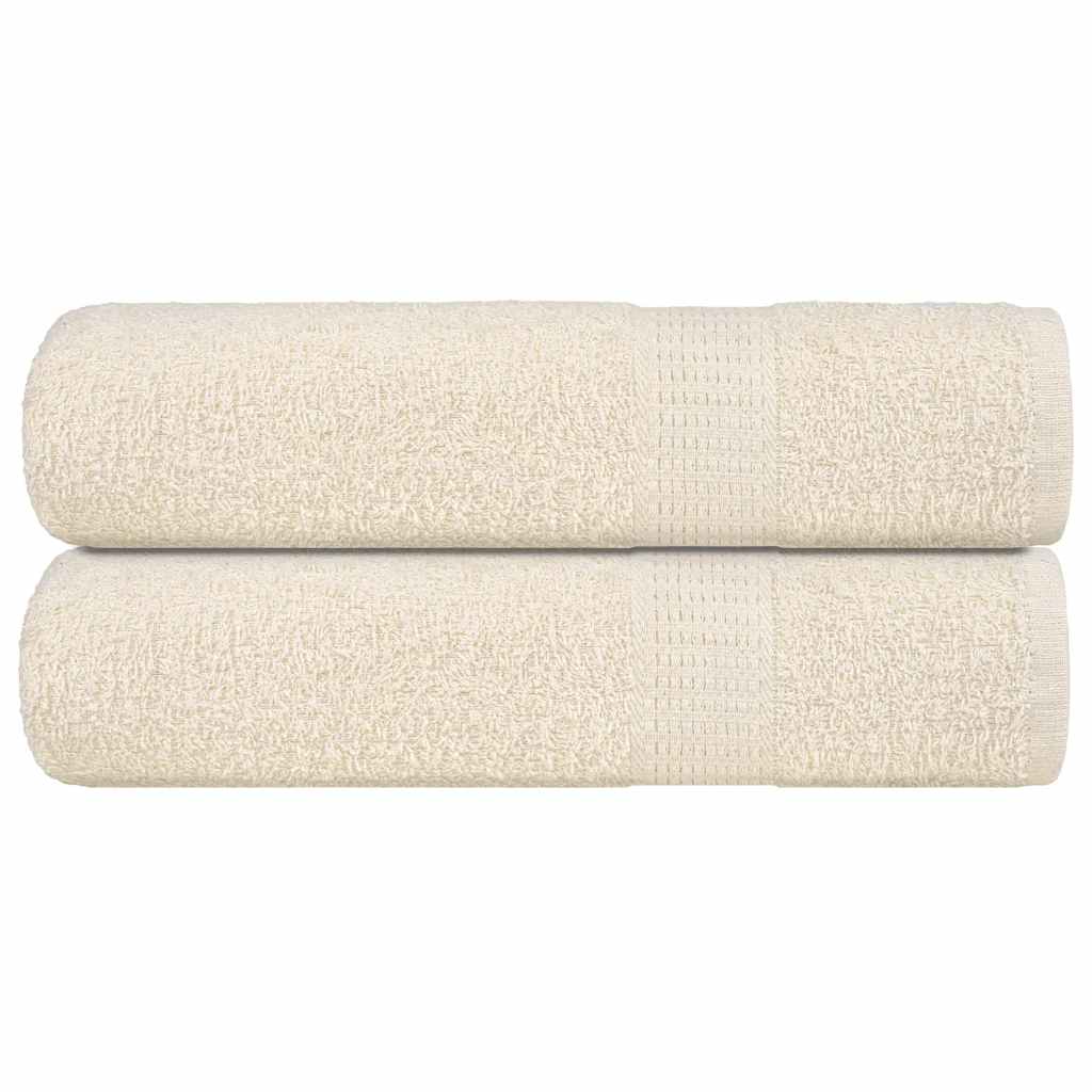 Vetonek Toallas de mano 2 uds 100% algodón crema 50x100 cm 360 gsm